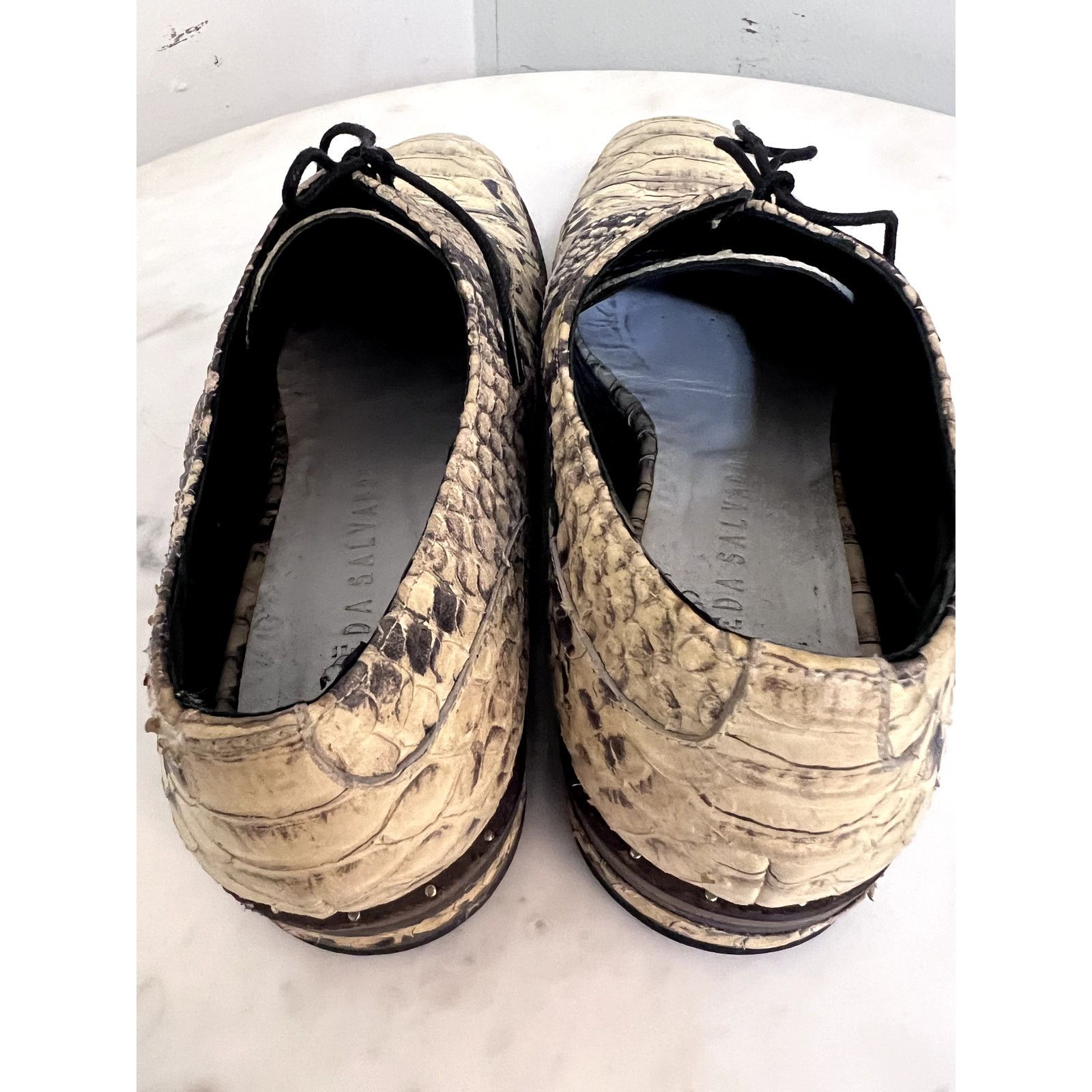 FREDA SALVADOR Freda Salvador "WISH" Lace-up Oxford Snake-embossed Leather Size US 7 / IT 37 - 4 Thumbnail