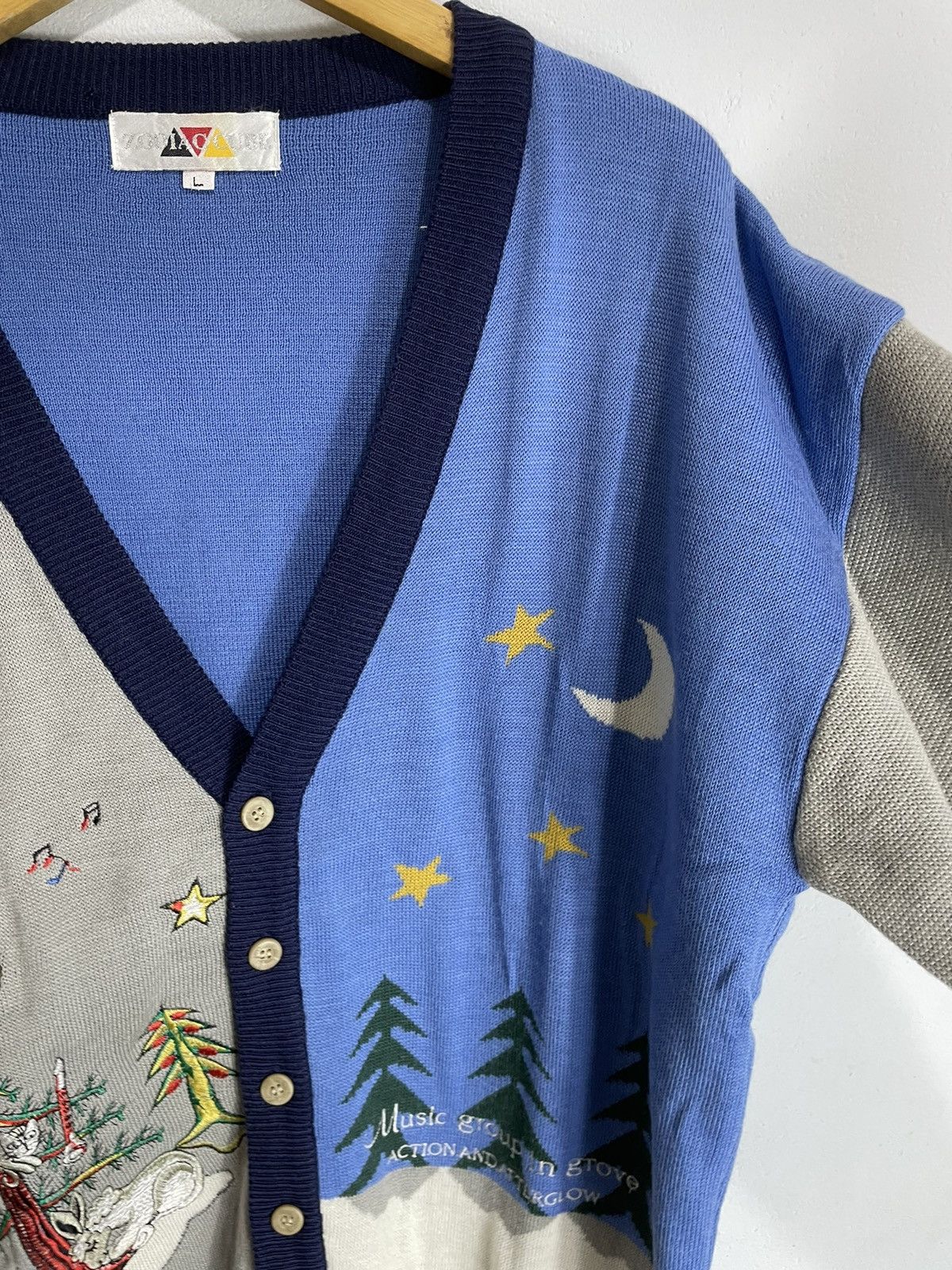 Beauty Beast × Hysteric Glamour × Vintage Rare Vintage Zodiac Cube Village Cardigan Size US L / EU 52-54 / 3 - 5 Thumbnail