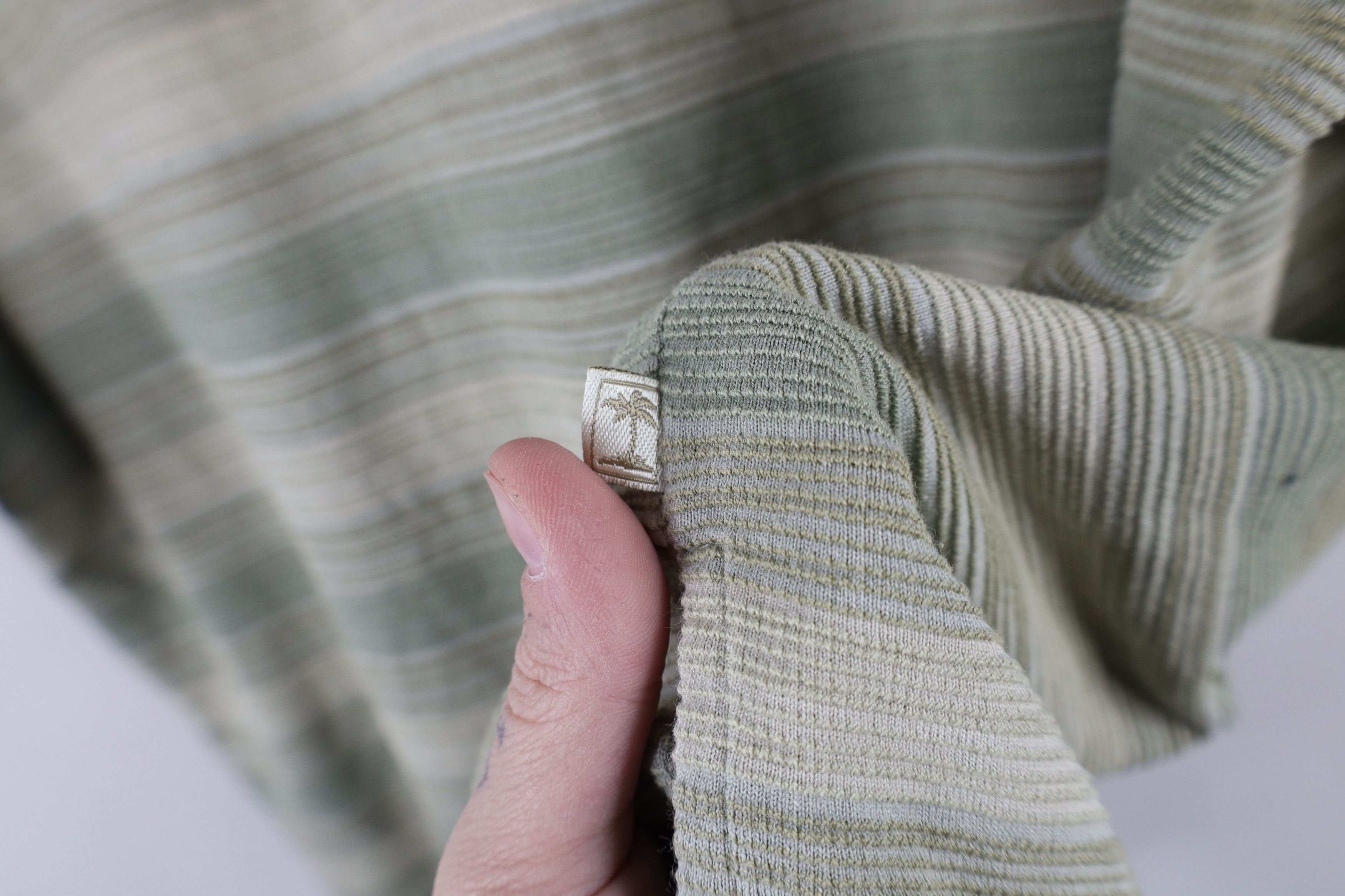 Tommy Bahama × Vintage Vintage Tommy Bahama Looped Collar Silk Blend Striped Polo Size US L / EU 52-54 / 3 - 5 Thumbnail