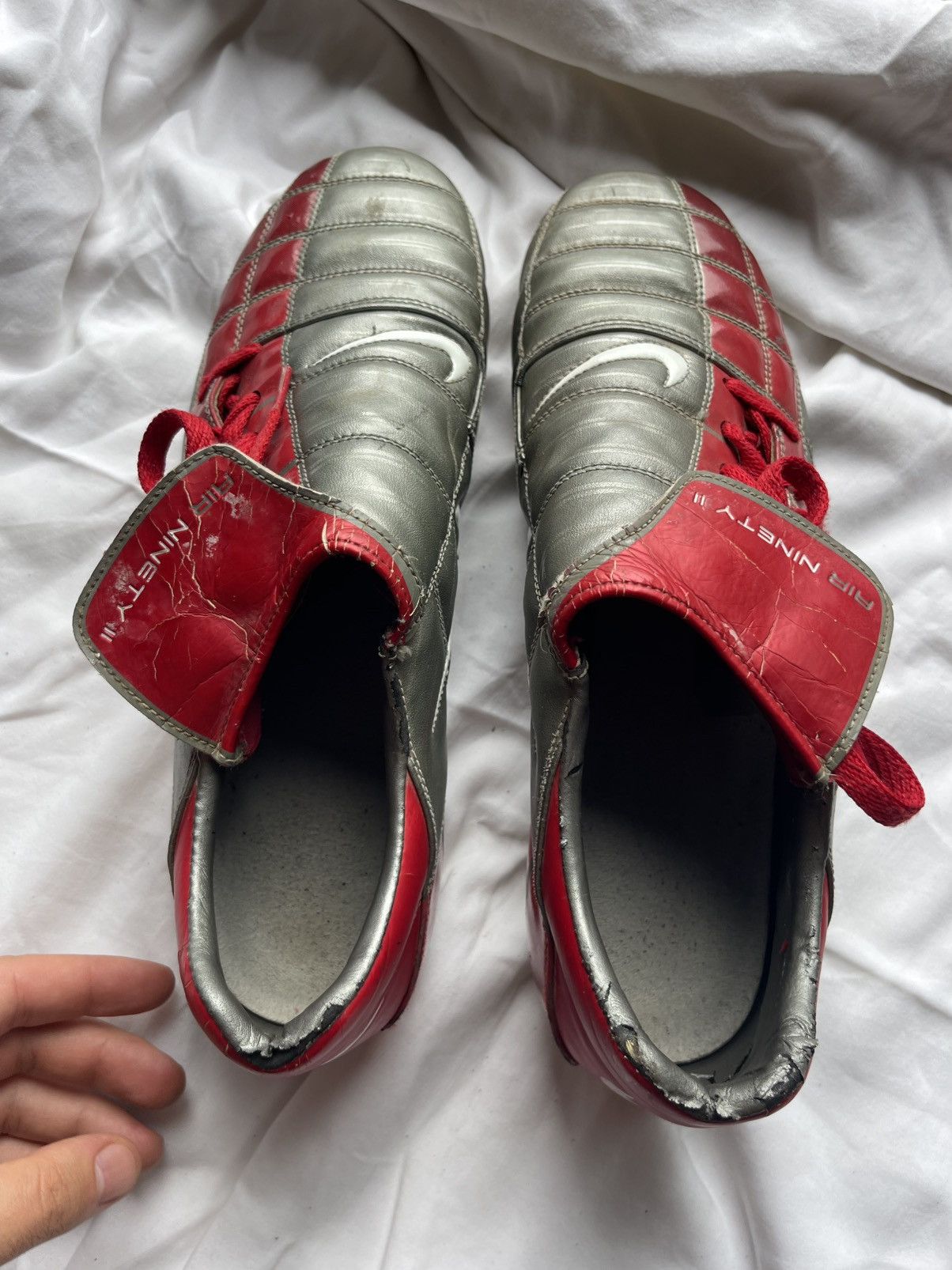 Nike 2004 Nike Total 90 Silver / Red Soccer cleats boots Size US 12 / EU 45 - 18 Thumbnail