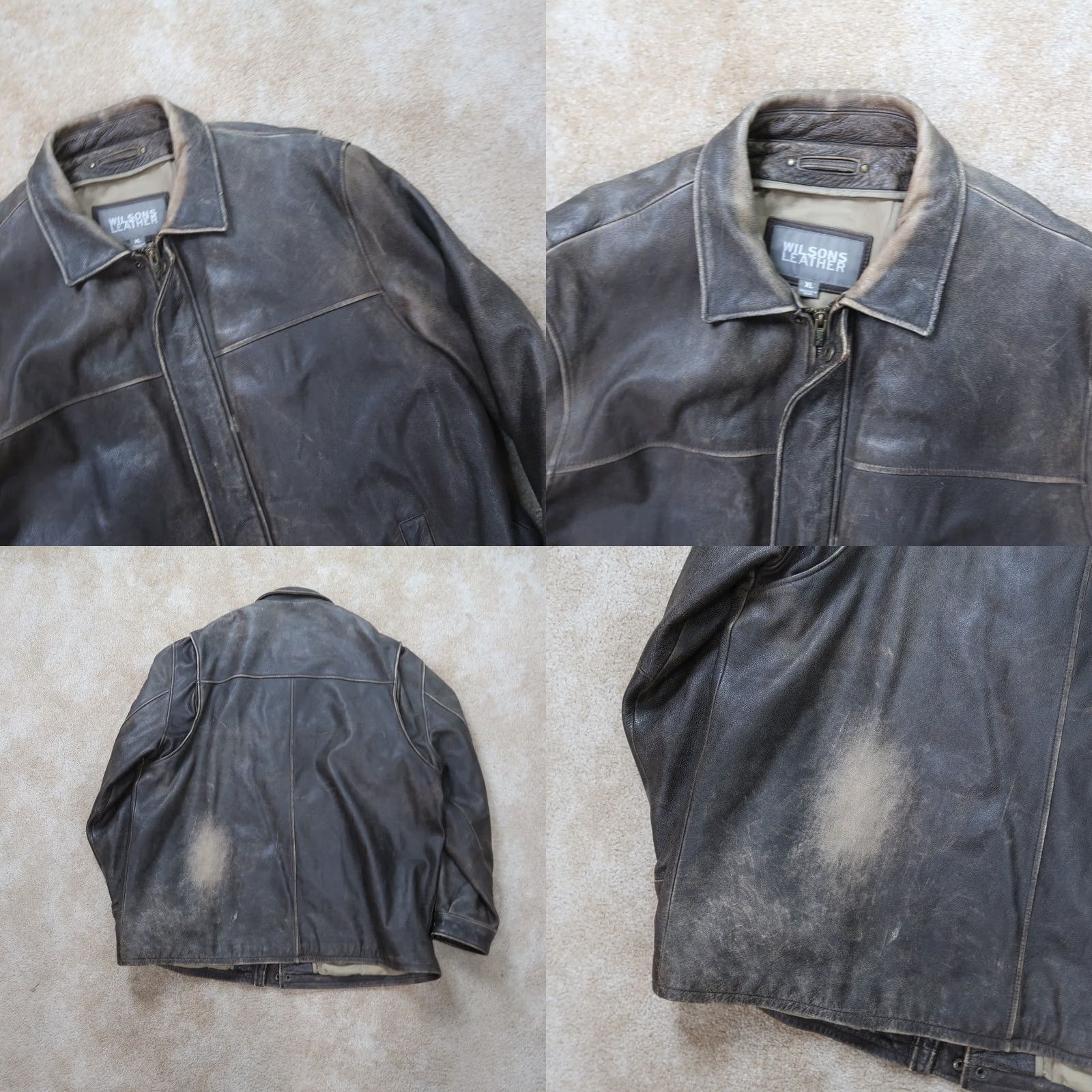 Vintage VINTAGE Wilsons Leather Jacket Men's XL Brown Full Zip Dean Winchester Supernatural 90s Classic Overcoat Size US XL / EU 56 / 4 - 8 Thumbnail