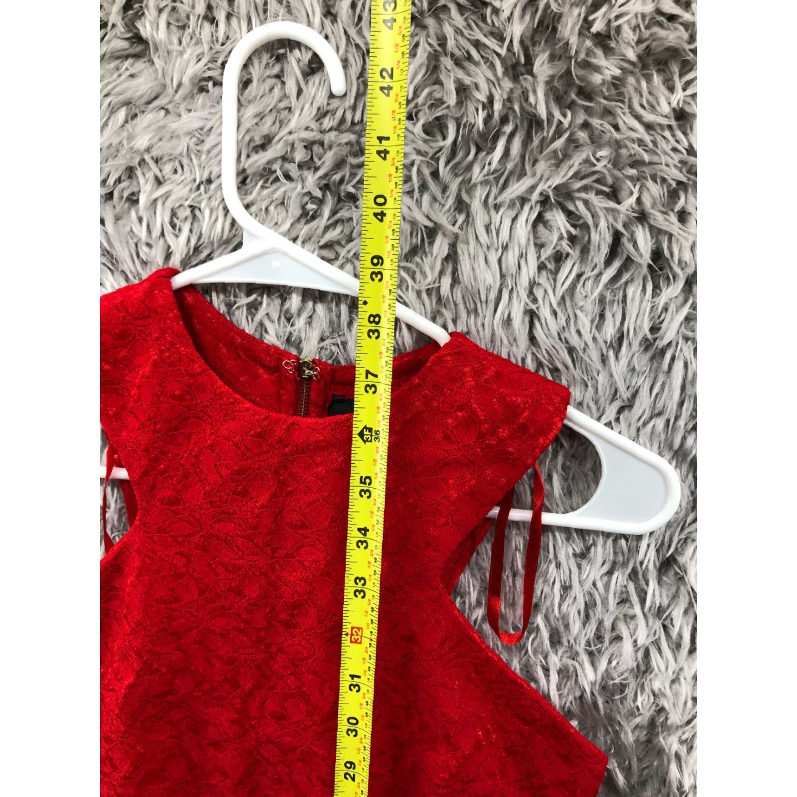 Vintage AX PARIS Cut In Neck Midi Dress Size 4 Womens Bonded Lace Red Dress Size S / US 4 / IT 40 - 4 Thumbnail