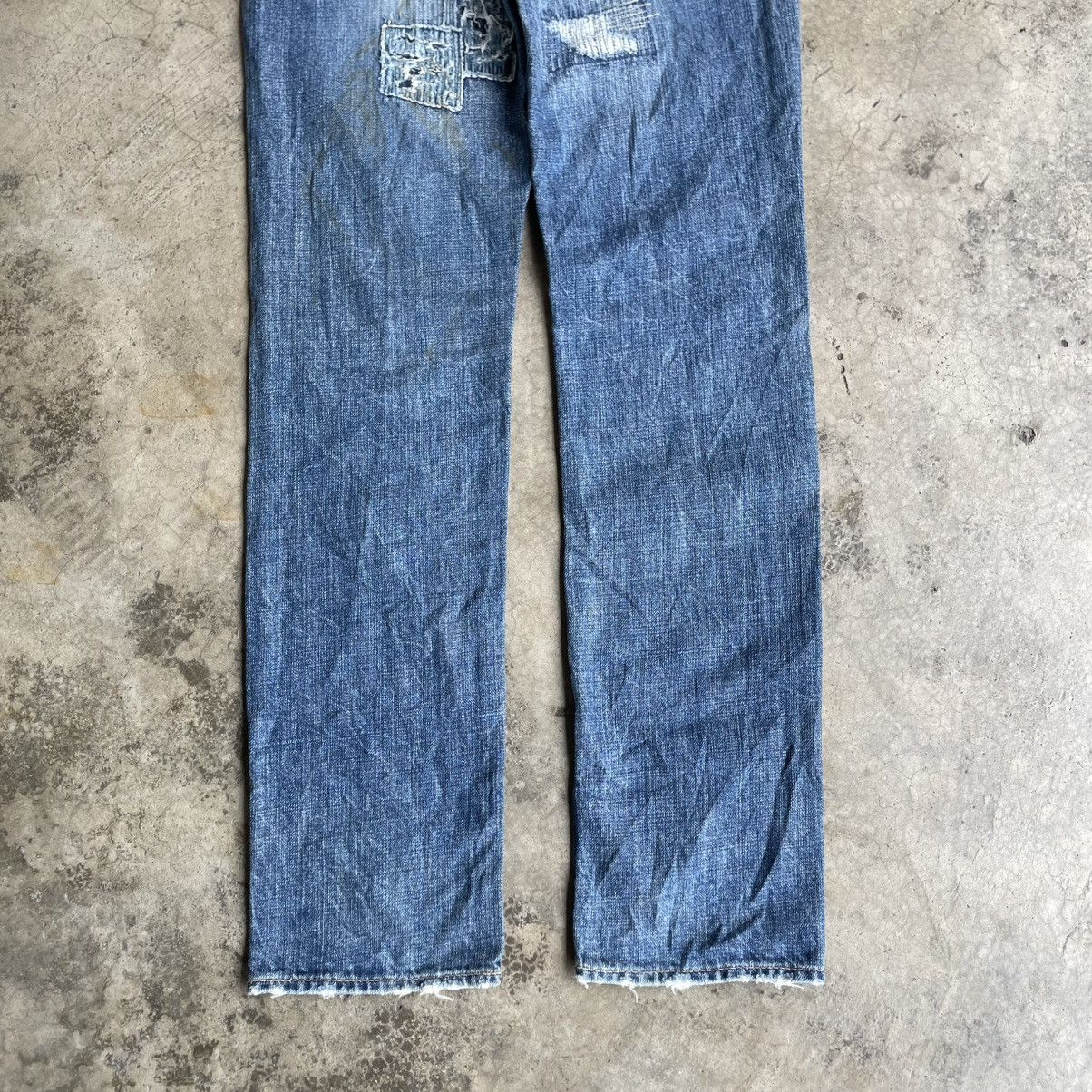 Japanese Brand 🔥🇯🇵Antgauge Patchworks Sashiko Pattern Distress Denim Jeans Size US 30 / EU 46 - 6 Thumbnail