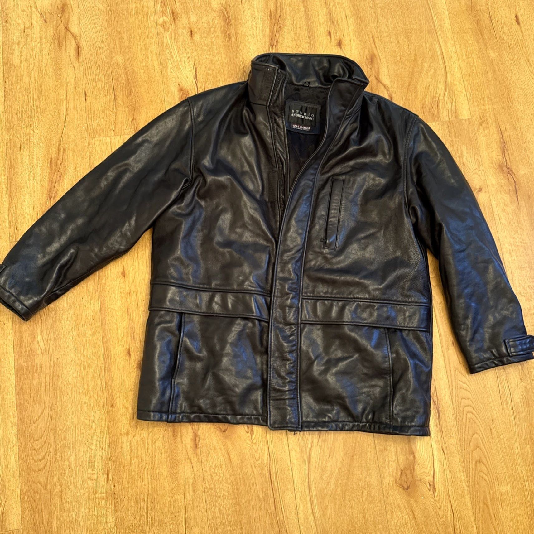 Andrew Marc VINTAGE Andrew Marc Jacket Bomber Jacket Leather Black XL Men Size US XL / EU 56 / 4 - 2 Thumbnail