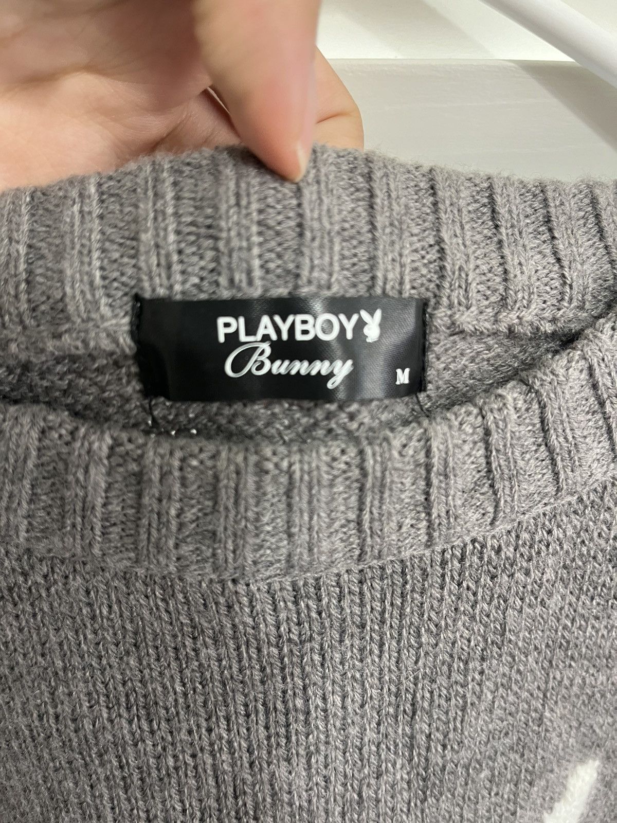 Playboy PlayBoy Bunny Grey Knitted Sweater Size M / US 6-8 / IT 42-44 - 3 Thumbnail