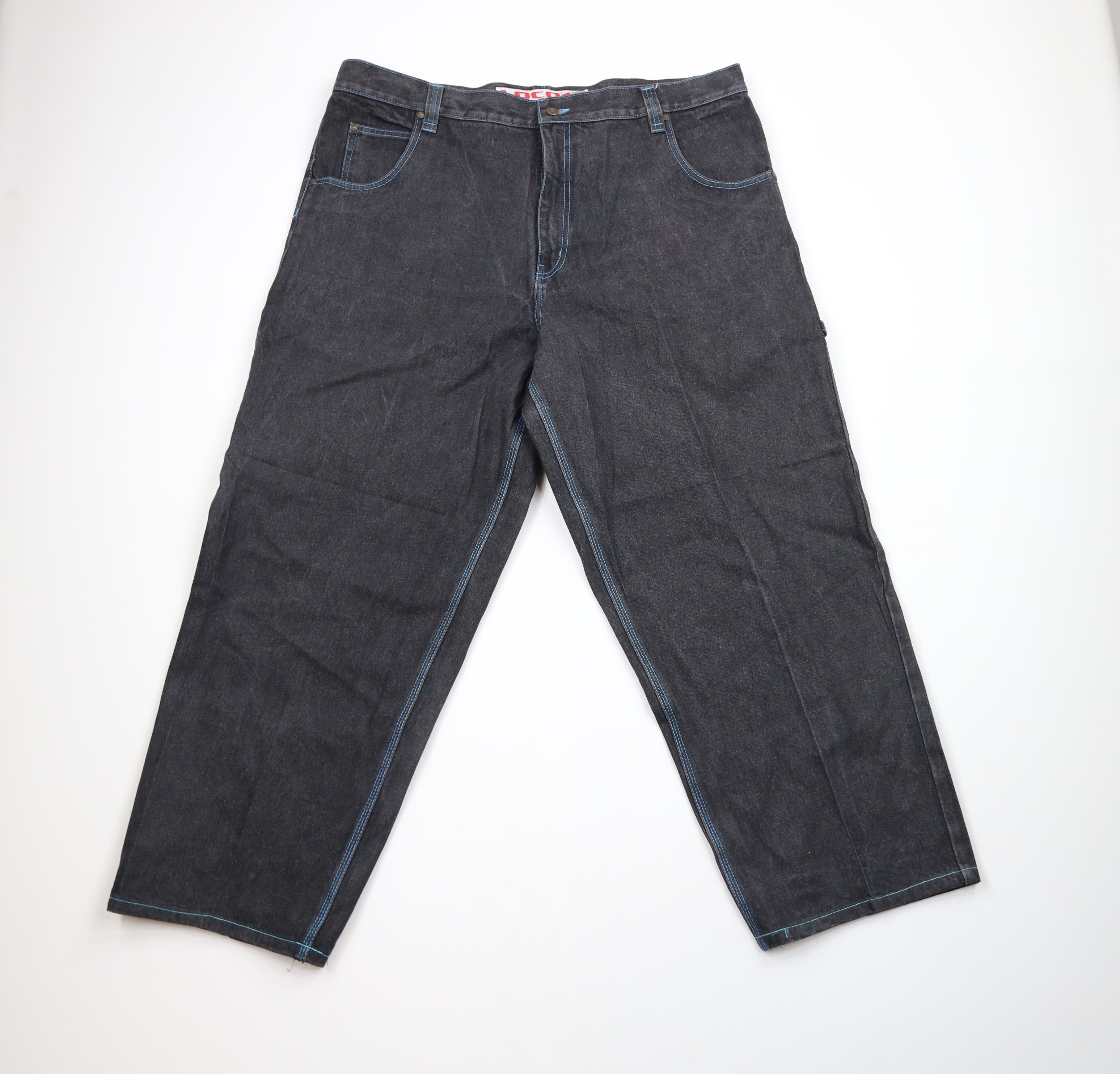 Vintage Vintage 90s Streetwear Baggy Fit Wide Leg Denim Jeans Black Size US 44 / EU 60 - 1 Thumbnail