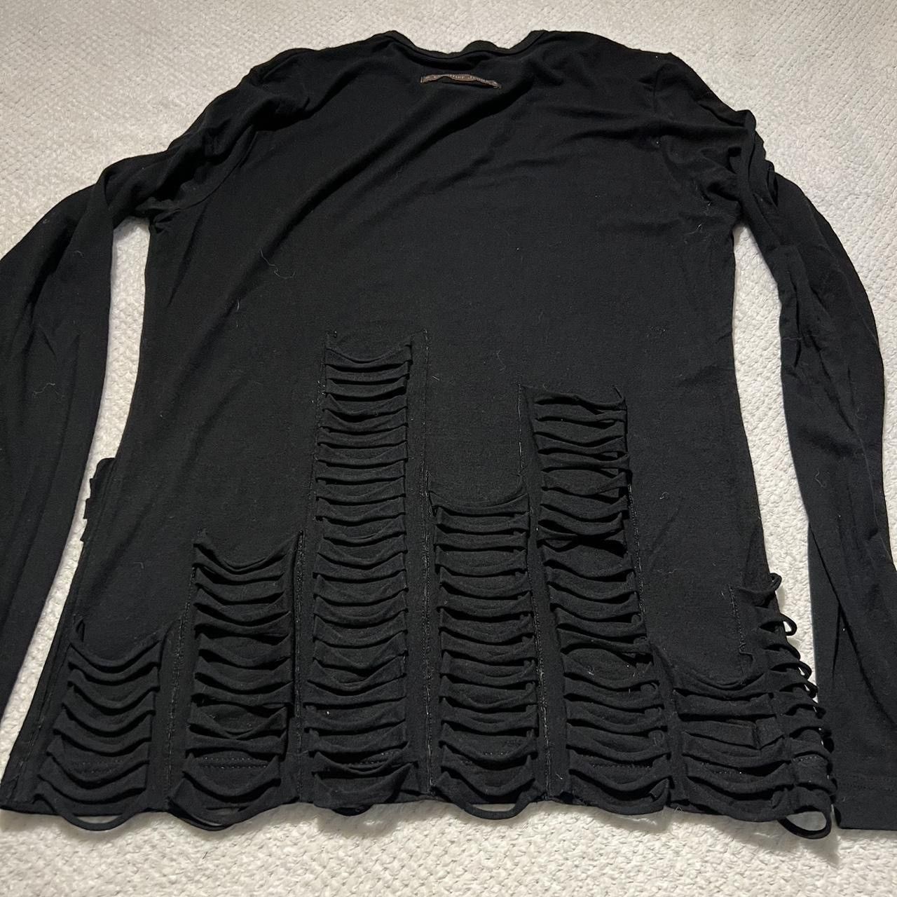 Jean Paul Gaultier GAULTIER JEANS Distressed Gothic Long Sleeve Top Size S / US 4 / IT 40 - 6 Thumbnail