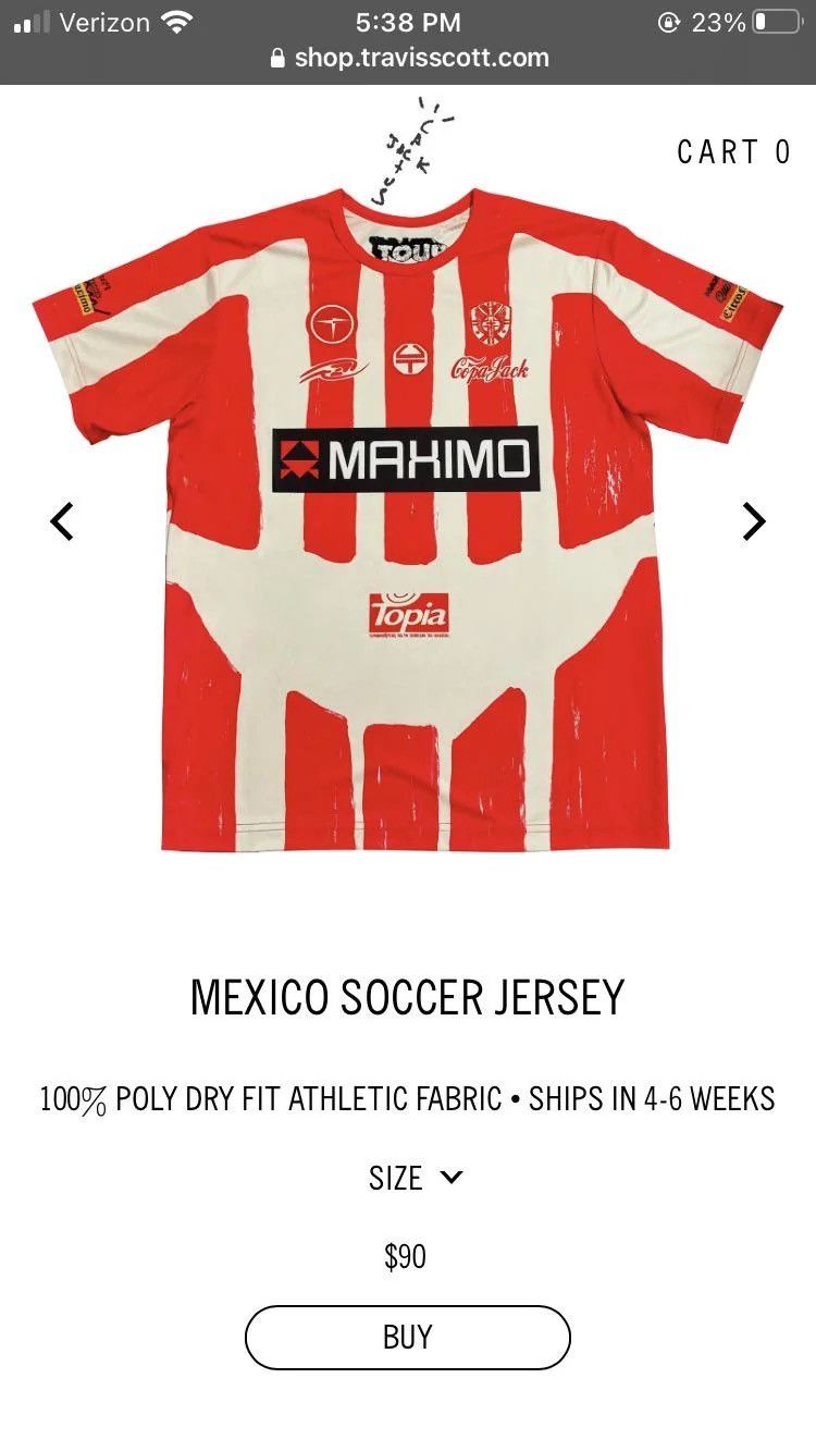 Travis Scott Travis Scott Mexico Jersey Size US M / EU 48-50 / 2 - 1 Thumbnail