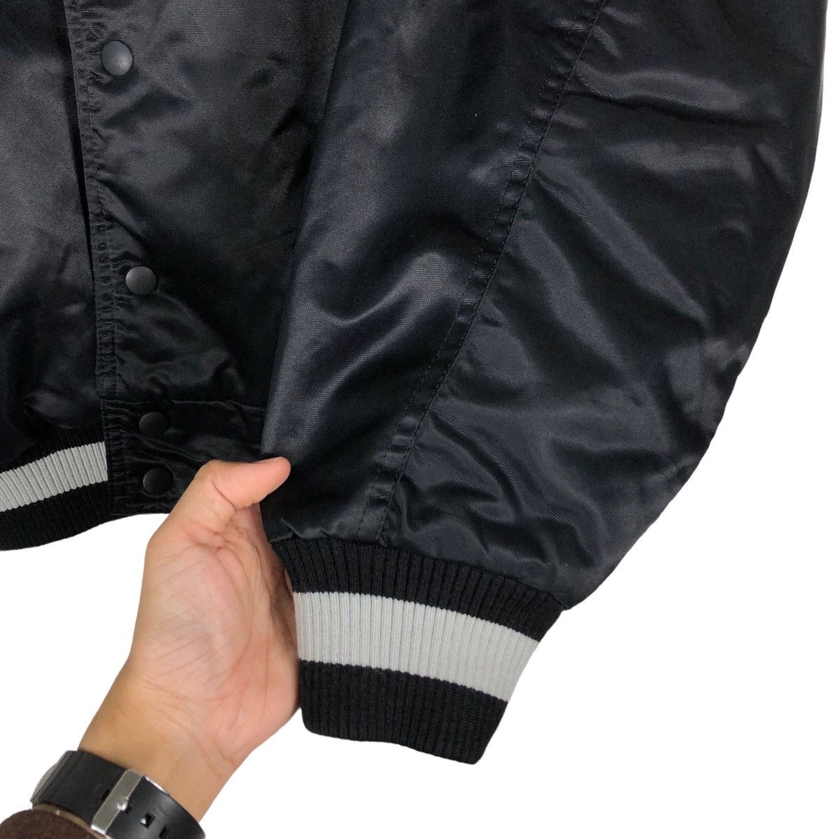 Japanese Brand 🔥Vintage Satin Bomber Jacket Rawlings Spell Out Big Logo Size US L / EU 52-54 / 3 - 15 Thumbnail
