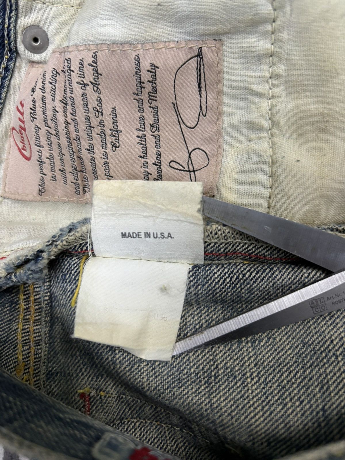 Vintage Vintage Y2K Blue Cult Midrise Flare Leg Mud Wash Jeans Size 28" / US 6 / IT 42 - 21 Thumbnail