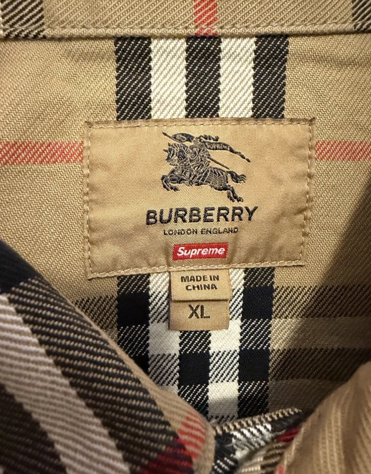 Burberry × Supreme Burberry Supreme Denim Trucker Size US XL / EU 56 / 4 - 7 Thumbnail