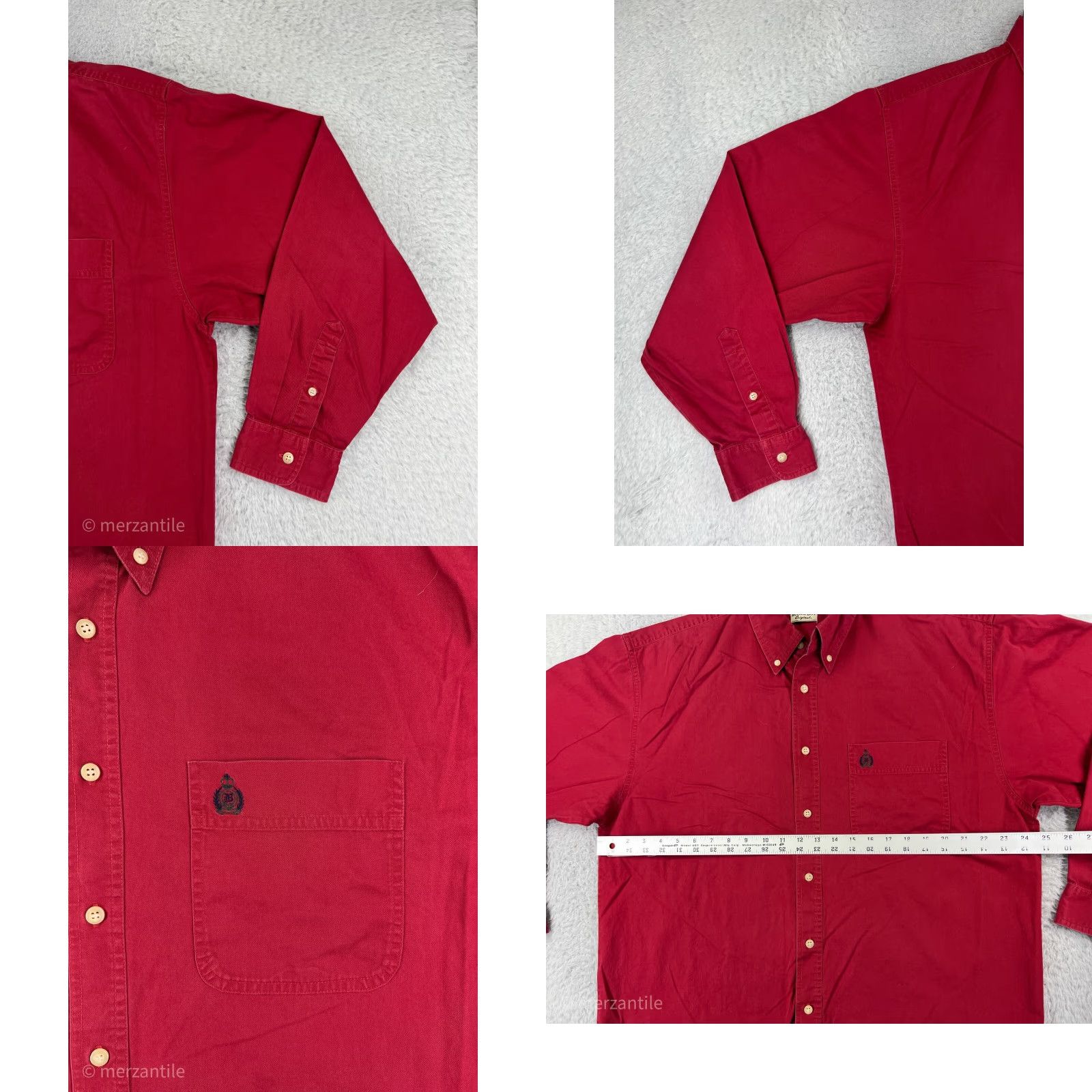 Bugle Boy VINTAGE Bugle Boy Shirt Mens XL Red 90s Cotton Twill Button-Up Long Sleeve Size US XL / EU 56 / 4 - 8 Thumbnail
