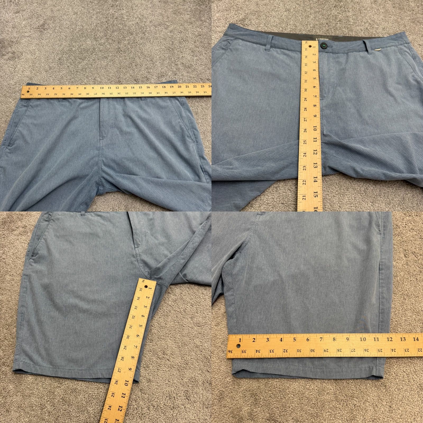 Tommy Bahama Linksoul Micro Perforated Performance Golf Chino Shorts Mens 38 Blue Stretch Size US 36 / EU 52 - 9 Thumbnail