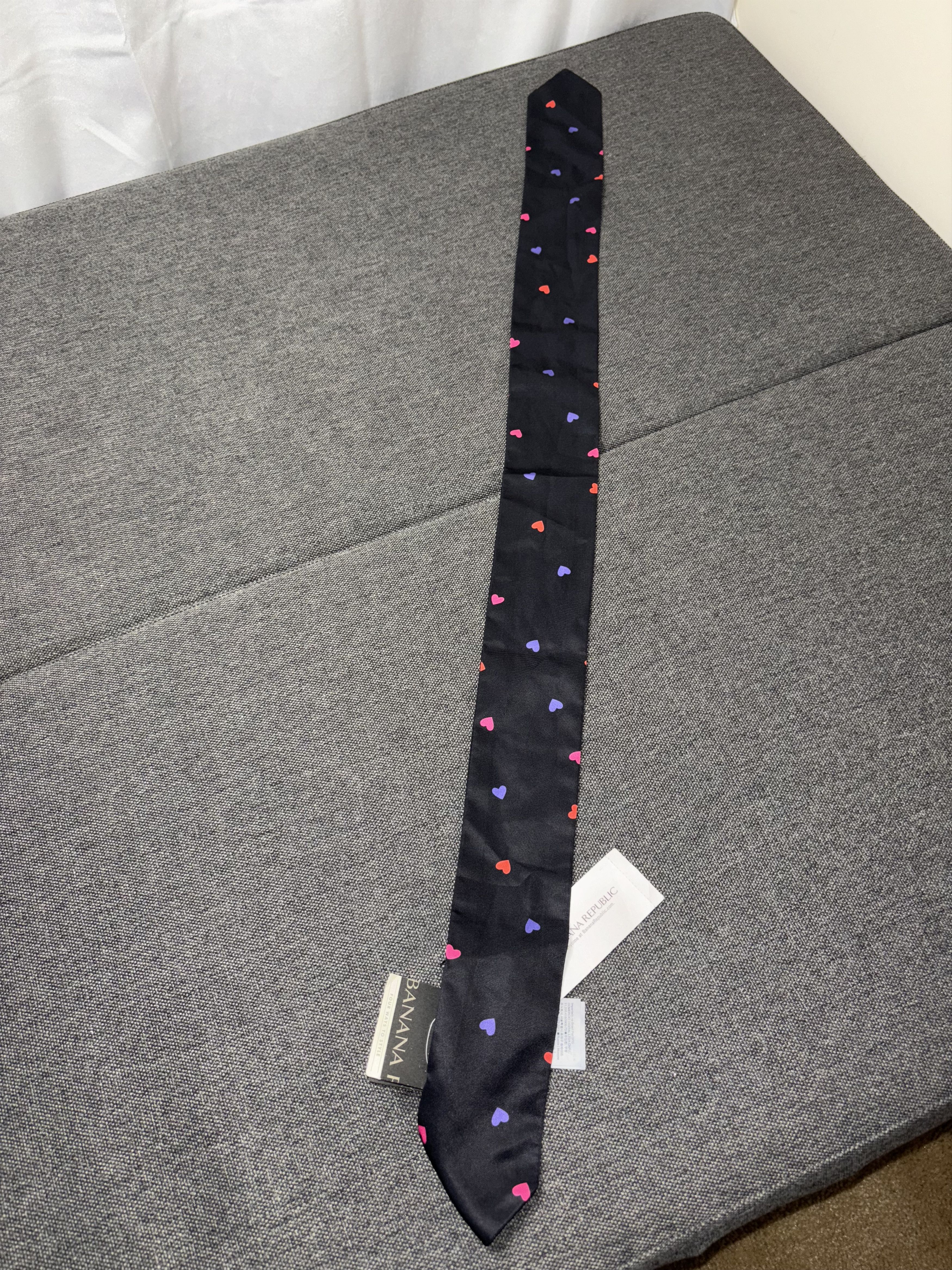 Banana Republic New Banana Republic Heart Print Scarf Black Multi-color Size ONE SIZE - 5 Thumbnail