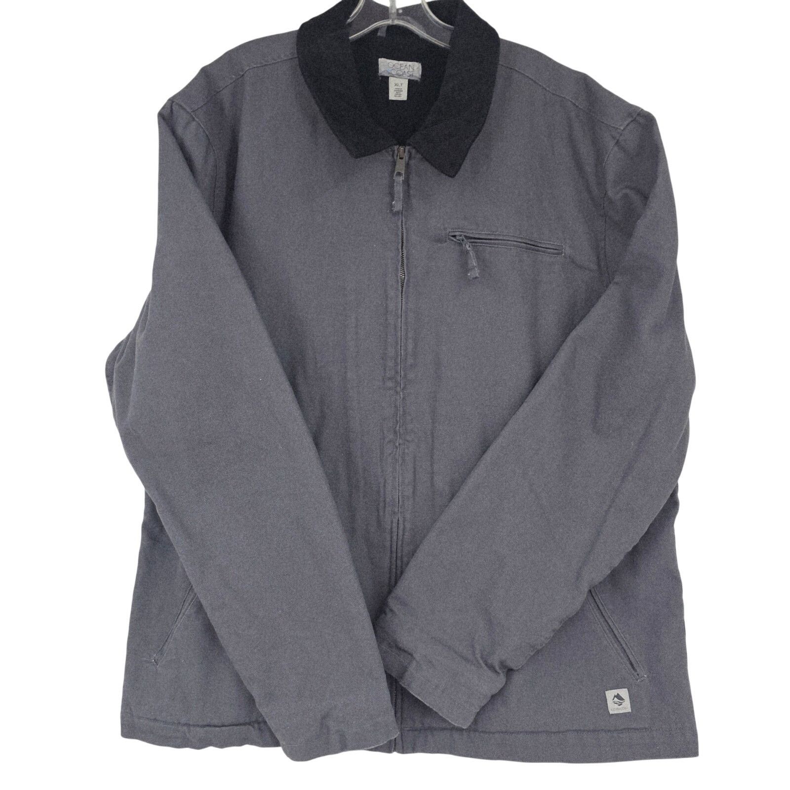 Other Ocean Coast Gray Canvas Chore Jacket Workwear Mens XLT Size US XL / EU 56 / 4 - 1 Thumbnail