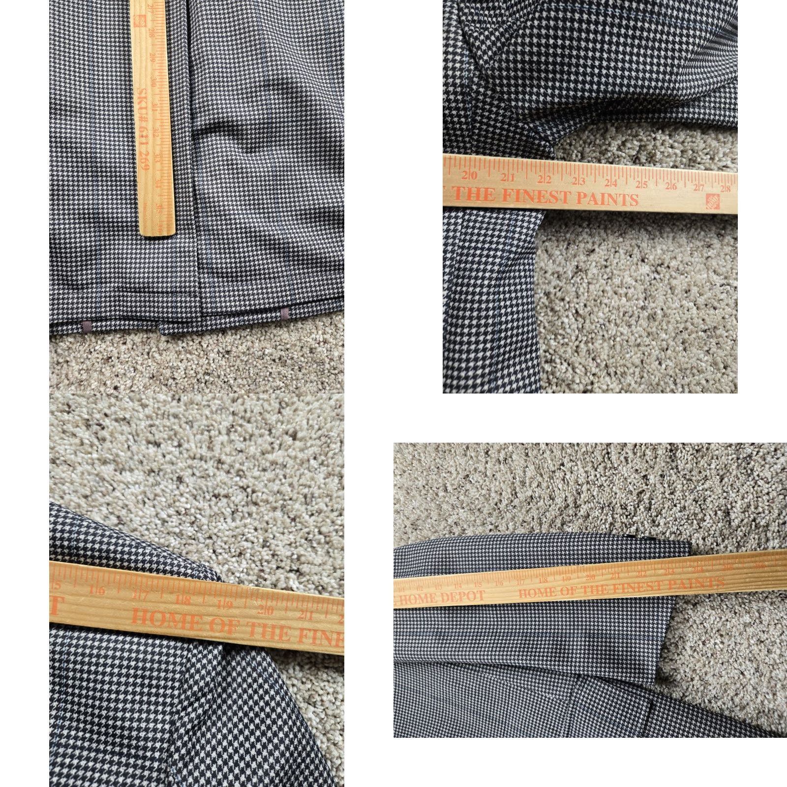Sears Vintage Sears Travelknit Blazer Jacket 40R Gray Houndstooth Overcoat 70s Mens Size 40R - 8 Thumbnail