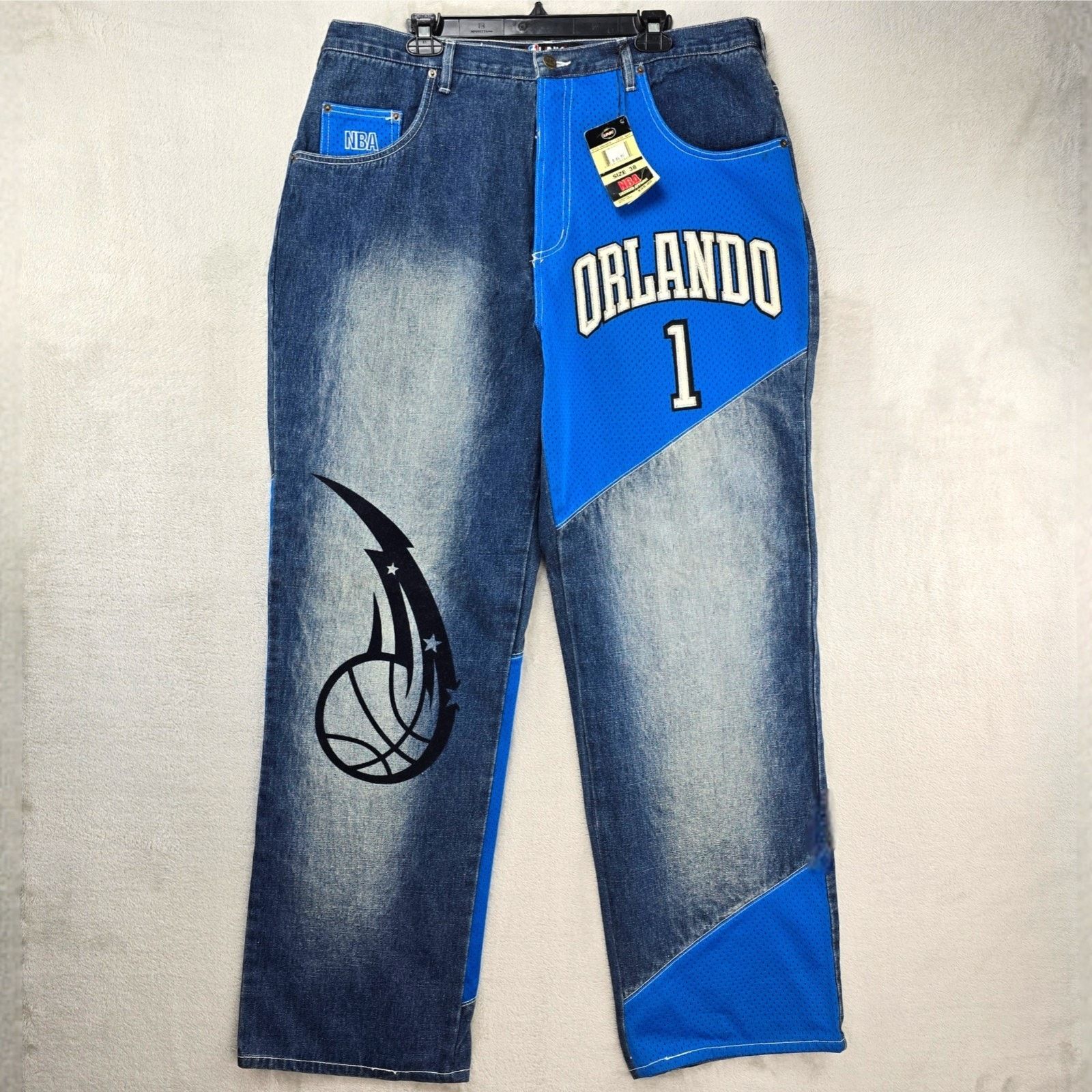 NBA UNK NBA All Team Wappen Denim Pants | Grailed
