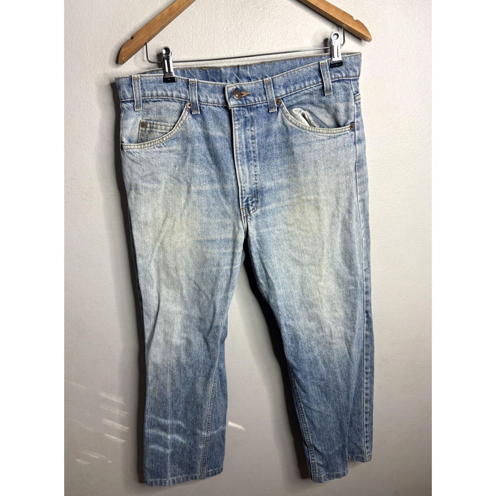 Levi's Levi's 501 Jeans Mens 30x25 Blue Light Wash Denim Button Fly Straight Leg Red Tab Size US 30 / EU 46 - 5 Thumbnail