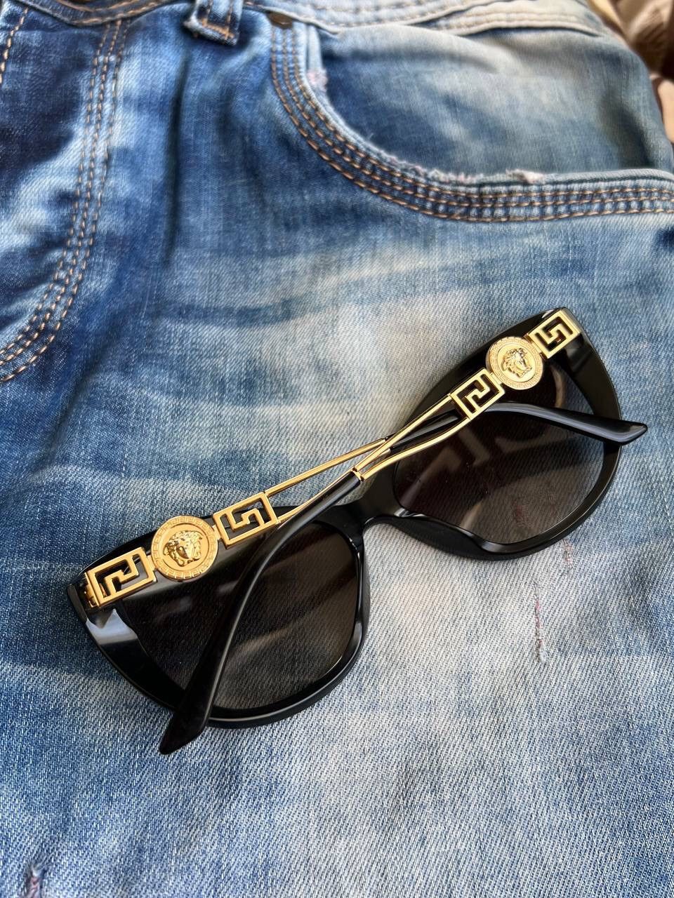 image of Versace Sunglasses Vintage Eyewear's Mod 4295 in Black, Men's