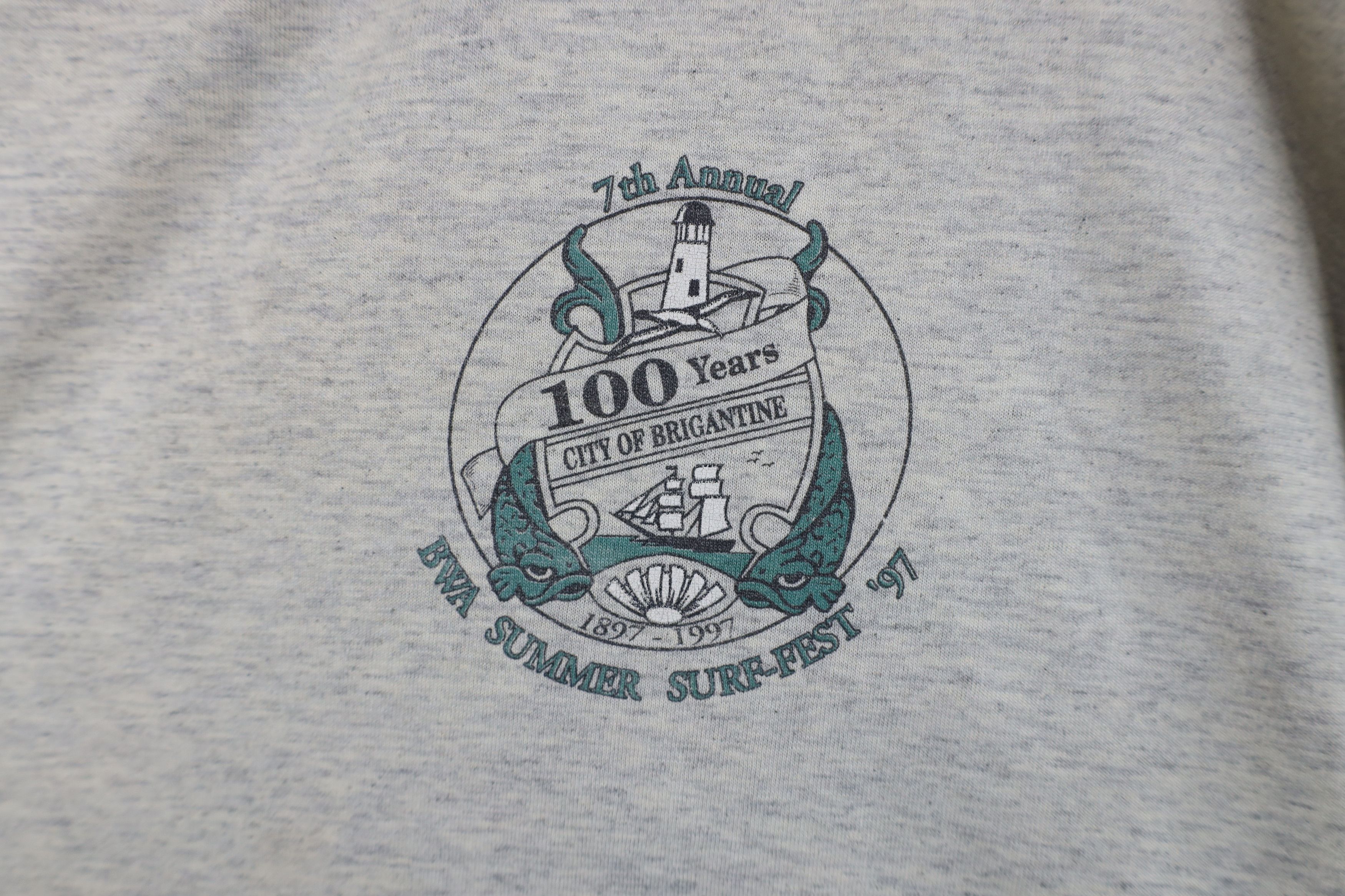 Vintage Vintage 90s Brigantine Waveriding Association T-Shirt Size US XL / EU 56 / 4 - 4 Thumbnail