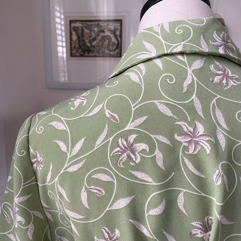 Vintage Vintage 90s Jaclyn Smith, Prairie Shirt Dress Sage Green Tie Size M / US 6-8 / IT 42-44 - 7 Thumbnail