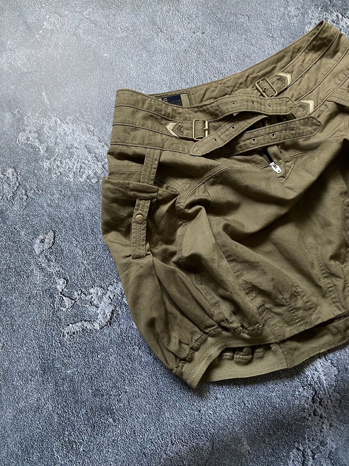 Marithe + Francois Girbaud M+FG Army Green Utility Belted Y2K Techwear Bubble Skirt Size 28" / US 6 / IT 42 - 3 Thumbnail