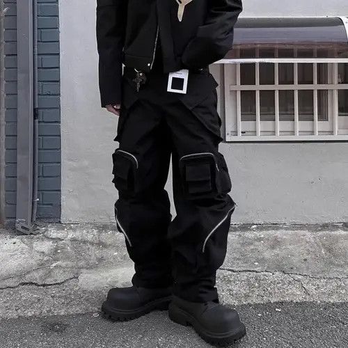 Designer Wide Cargo Pants High Street with Poker Straight Baggy Y2K Size US 32 / EU 48 - 1 Thumbnail