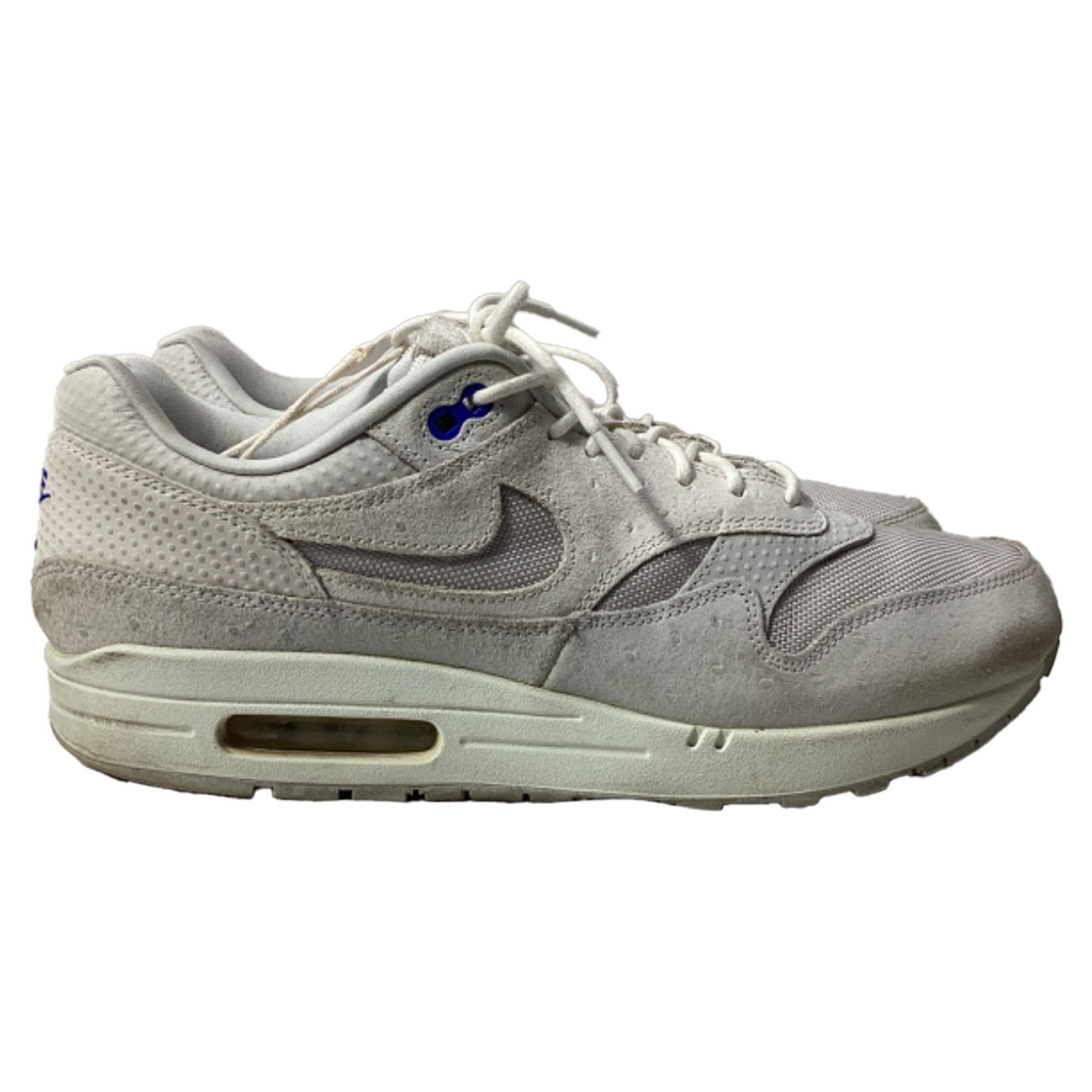 Nike Nike Air Max 1 Pure Platinum Racer Sneakers in White Suede Size US 11 / EU 44 - 1 Thumbnail