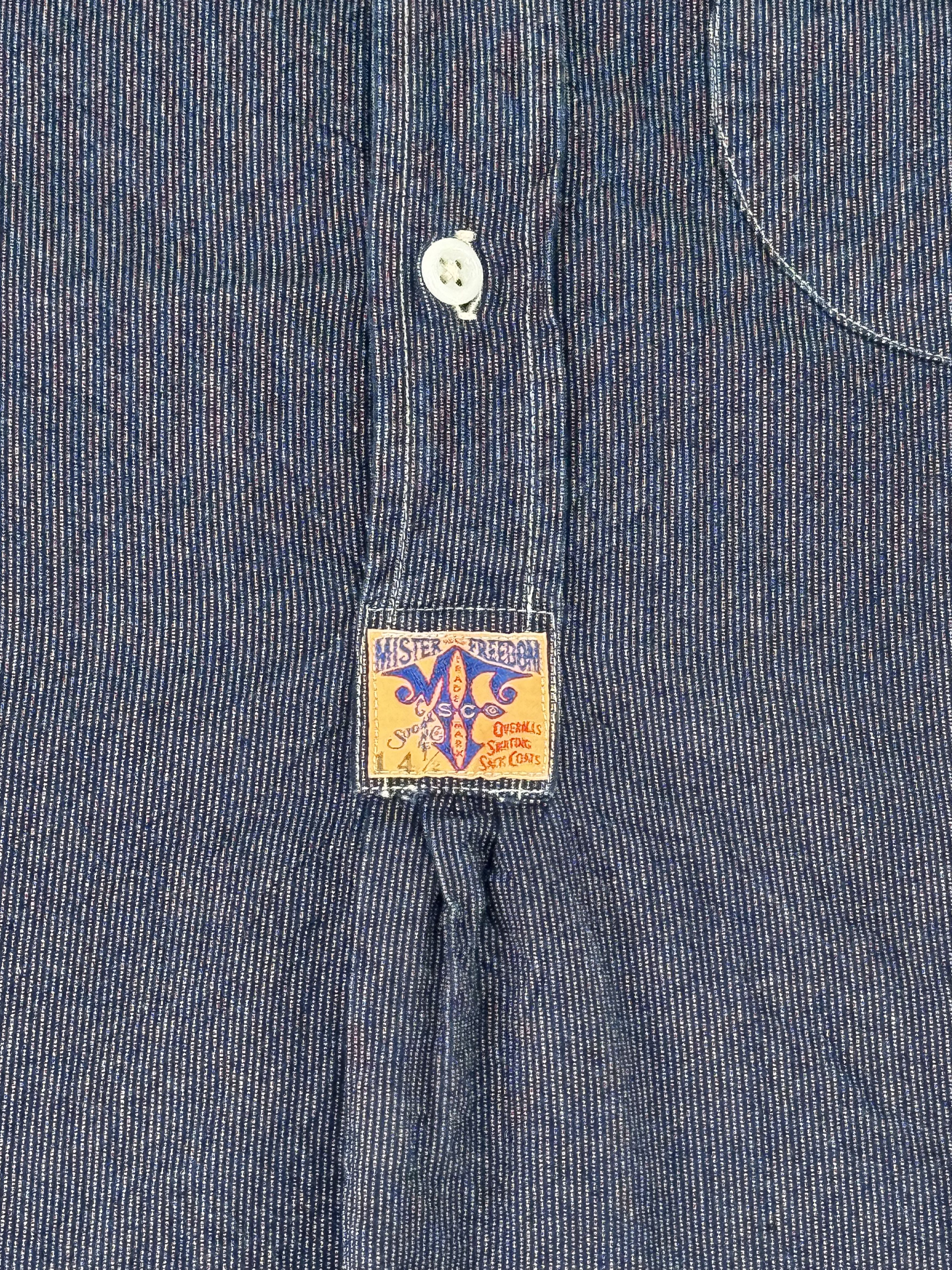 Mister Freedom × Sugar Cane Mister Freedom Sugar Cane Indigo Stripe Reno Shirt 14 1/2 Size US S / EU 44-46 / 1 - 4 Thumbnail