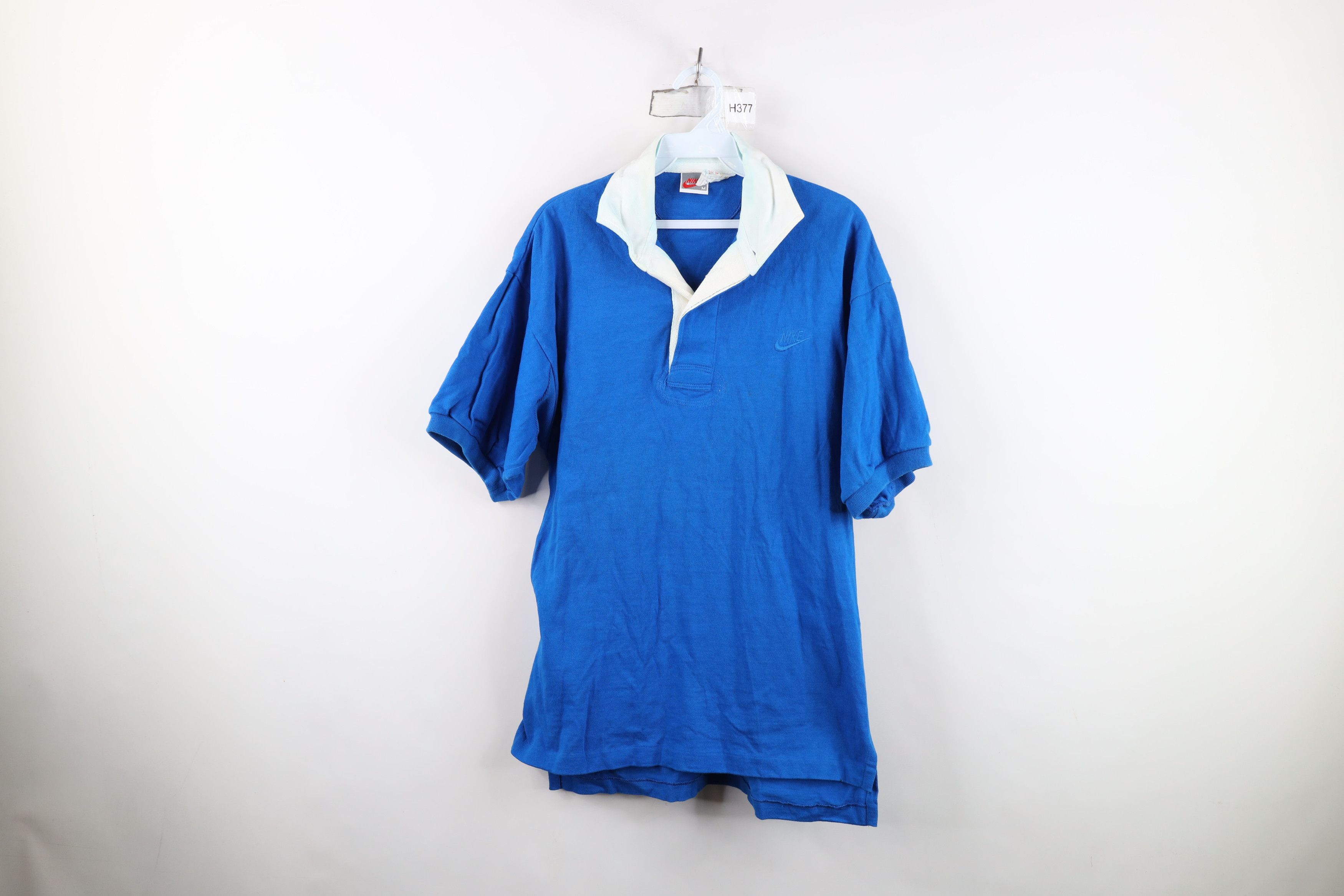 Nike Vintage 80s 90s Nike Sailing Rugby Polo Shirt Blue Cotton Size US M / EU 48-50 / 2 - 1 Thumbnail