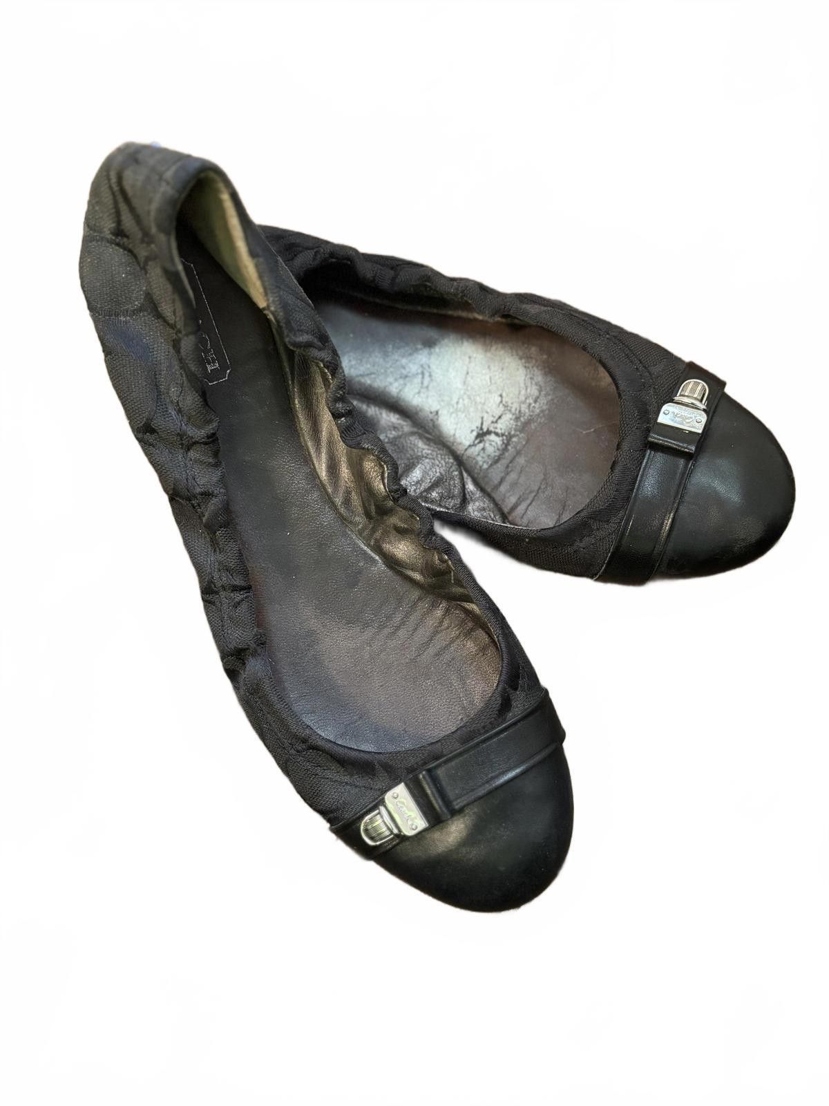 Coach Coach Women's Black Ballet Flats with Signature Pattern sz 7 Size US 7 / IT 37 - 1 Thumbnail