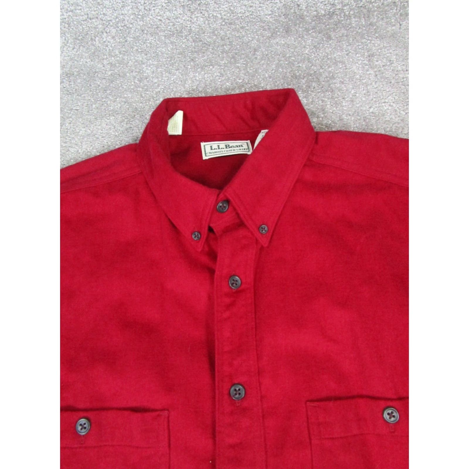 Vintage VINTAGE L.L.Bean Shirt Mens Large Red Cotton Button-Up Flannel Size US L / EU 52-54 / 3 - 2 Thumbnail
