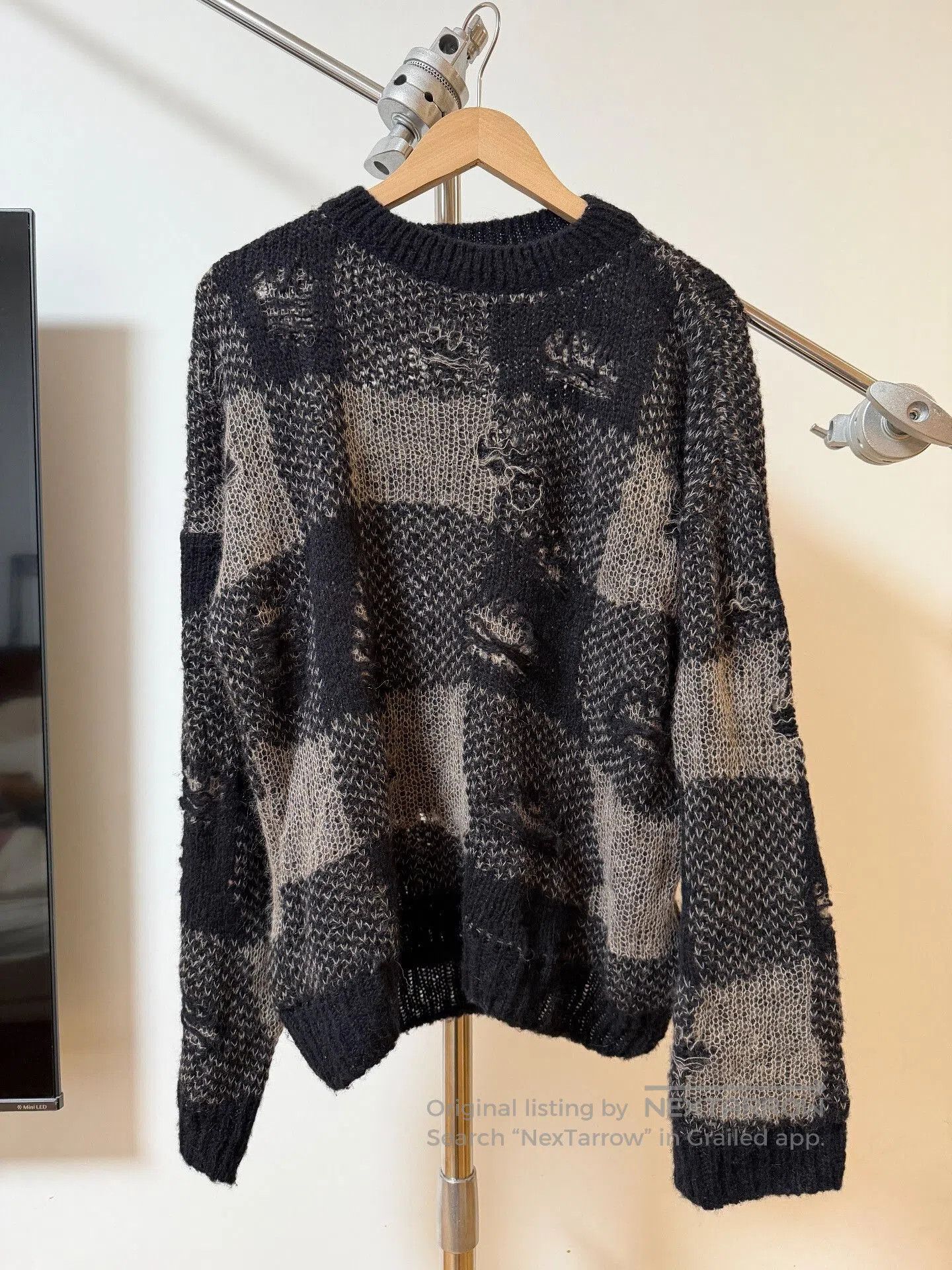 Our Legacy Our Legacy Sonar Roundneck Check Sweater. Size US M / EU 48-50 / 2 - 1 Thumbnail