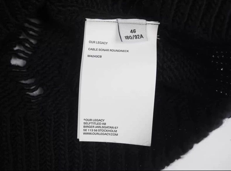 Our Legacy Our Legacy size32 Black lace-knitted sweater Size US S / EU 44-46 / 1 - 8 Thumbnail