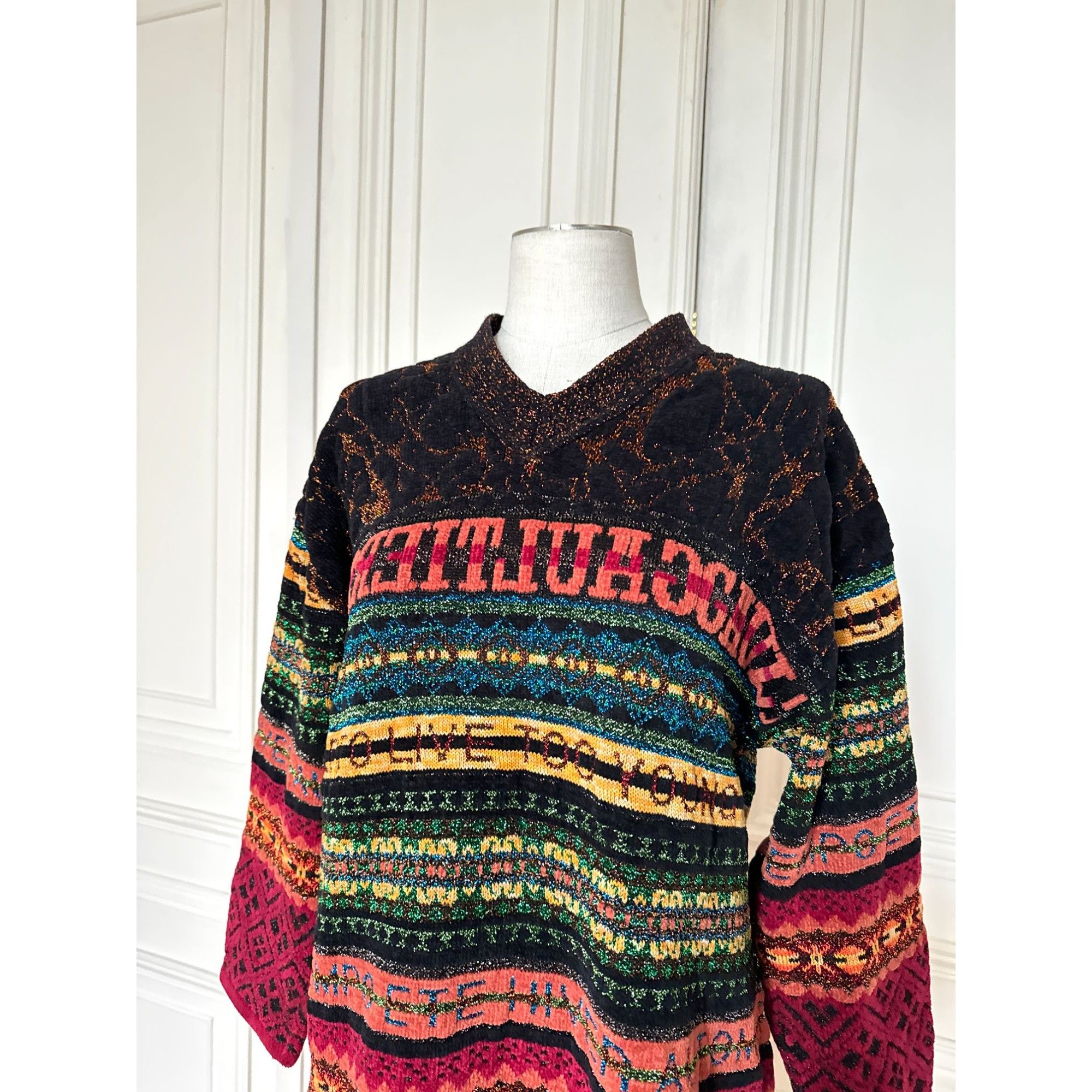 Jean Paul Gaultier FW 1995 Maille Lurex Multicolor Sweater Size US L / EU 52-54 / 3 - 3 Thumbnail
