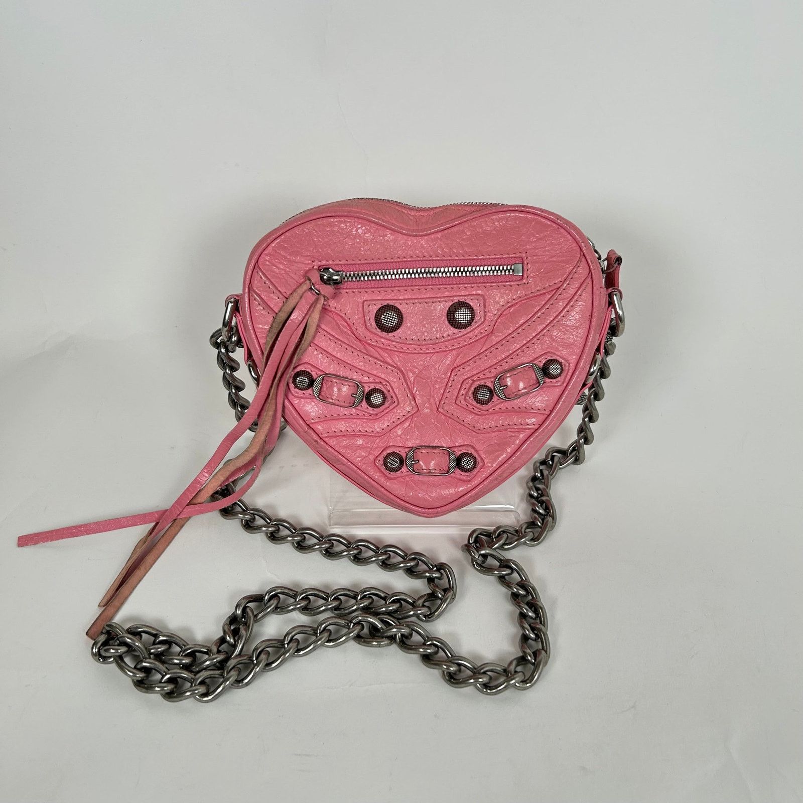 Balenciaga Balenciaga Pink Mini Le Cagole Heart Shoulder Bag Size ONE SIZE - 1 Thumbnail