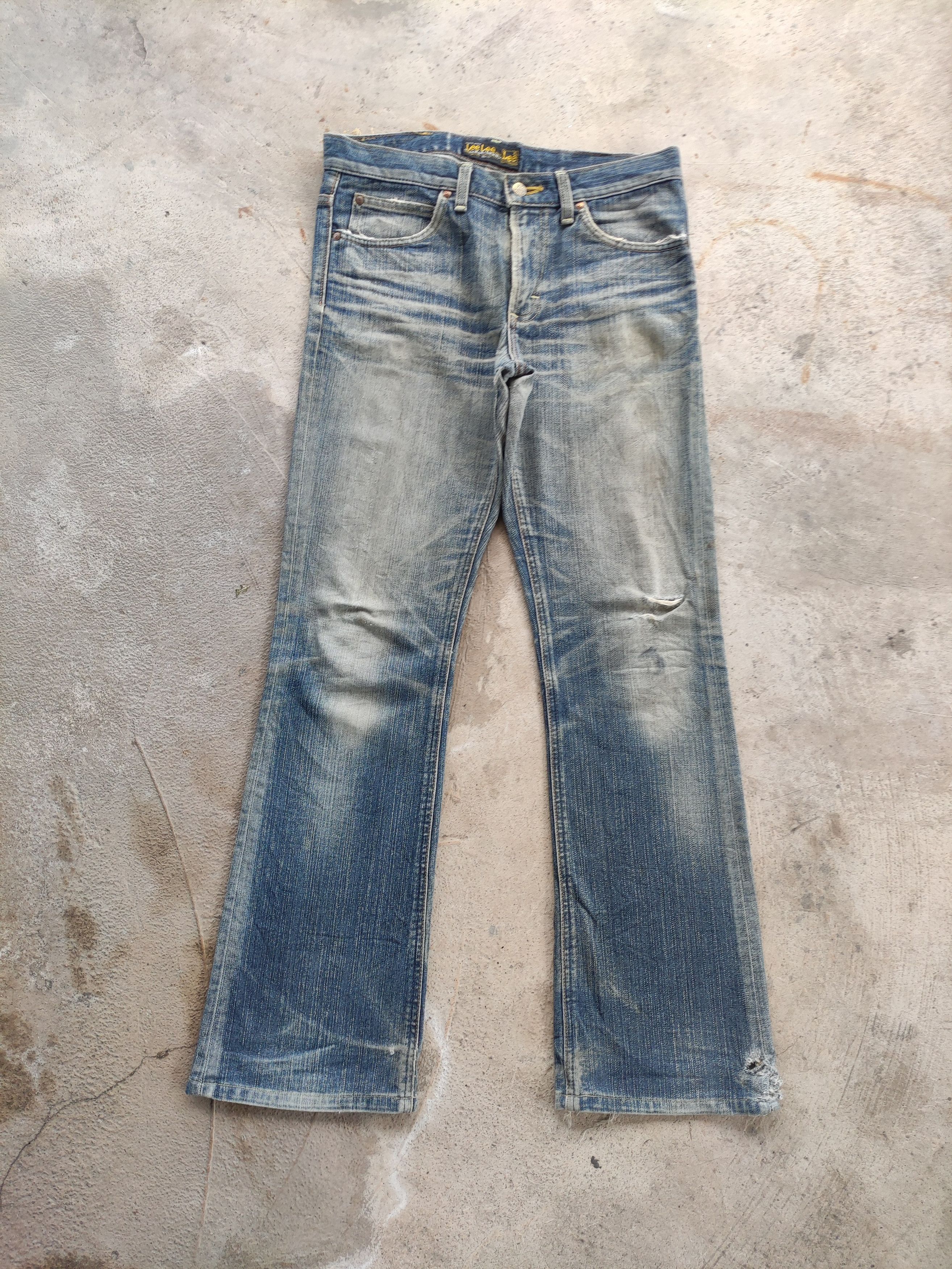 Lee Vintage Lee Jean Flare Rusty Distressed Denim Size US 33 - 1 Thumbnail