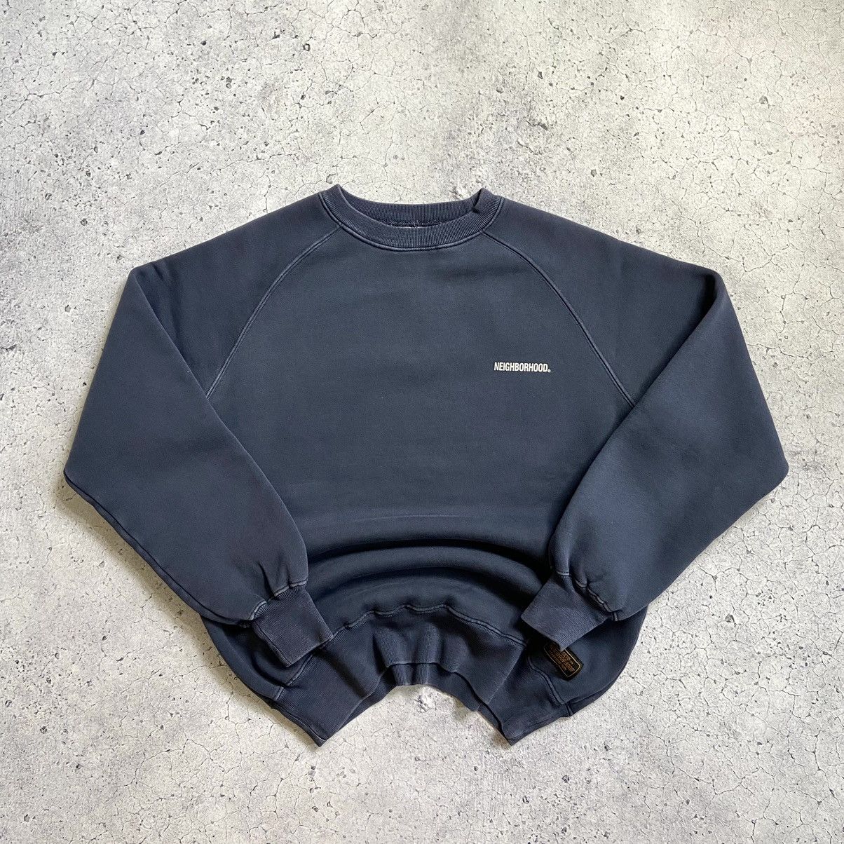 image of Neighborhood Vintage Faded Sweatshirt Japanese Y2K in Faded Blue, Men's (Size Medium)