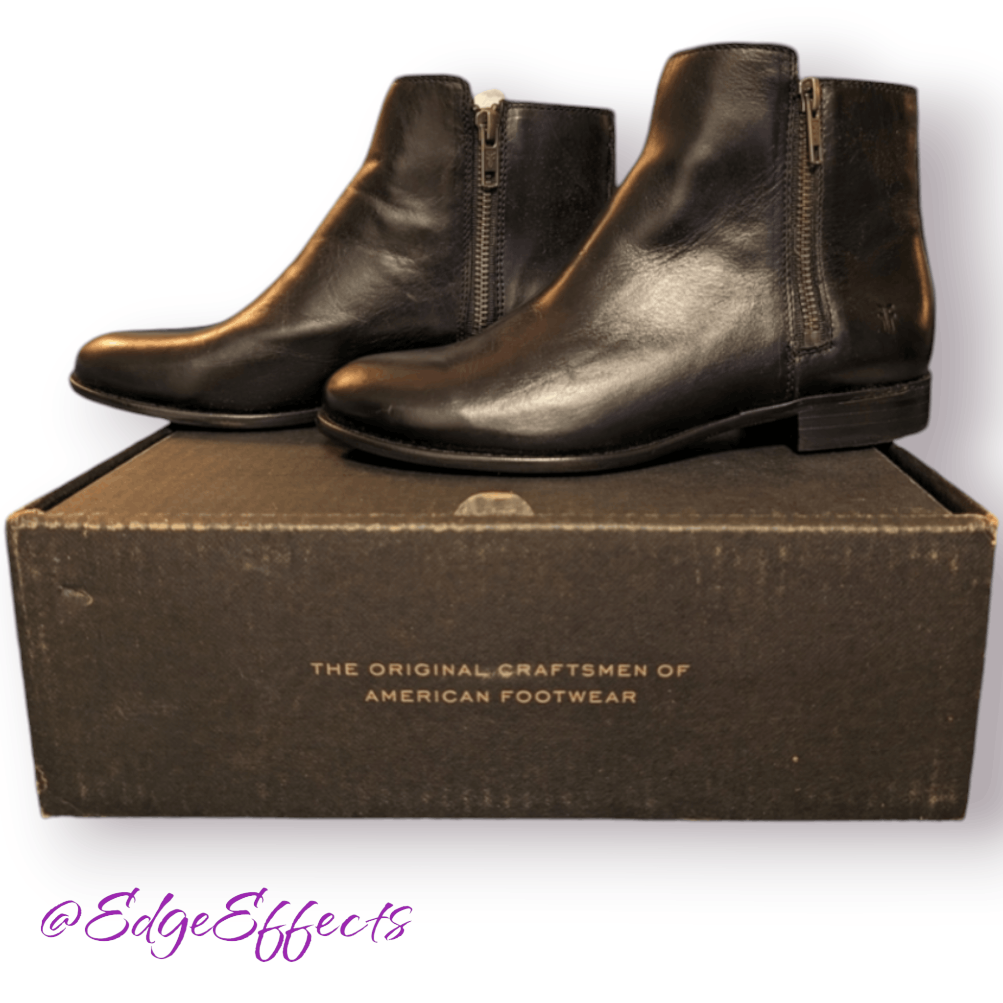 Frye Frye Booties Carly Double Zip Black Leather Casual Size 6.5 Size US 6.5 / IT 36.5 - 4 Thumbnail