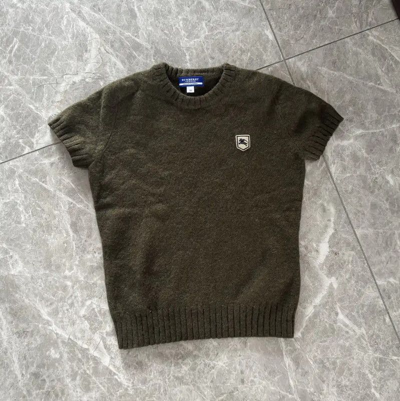 Burberry Burberry Green Wool Short Sleeve Top Size M / US 6-8 / IT 42-44 - 1 Thumbnail