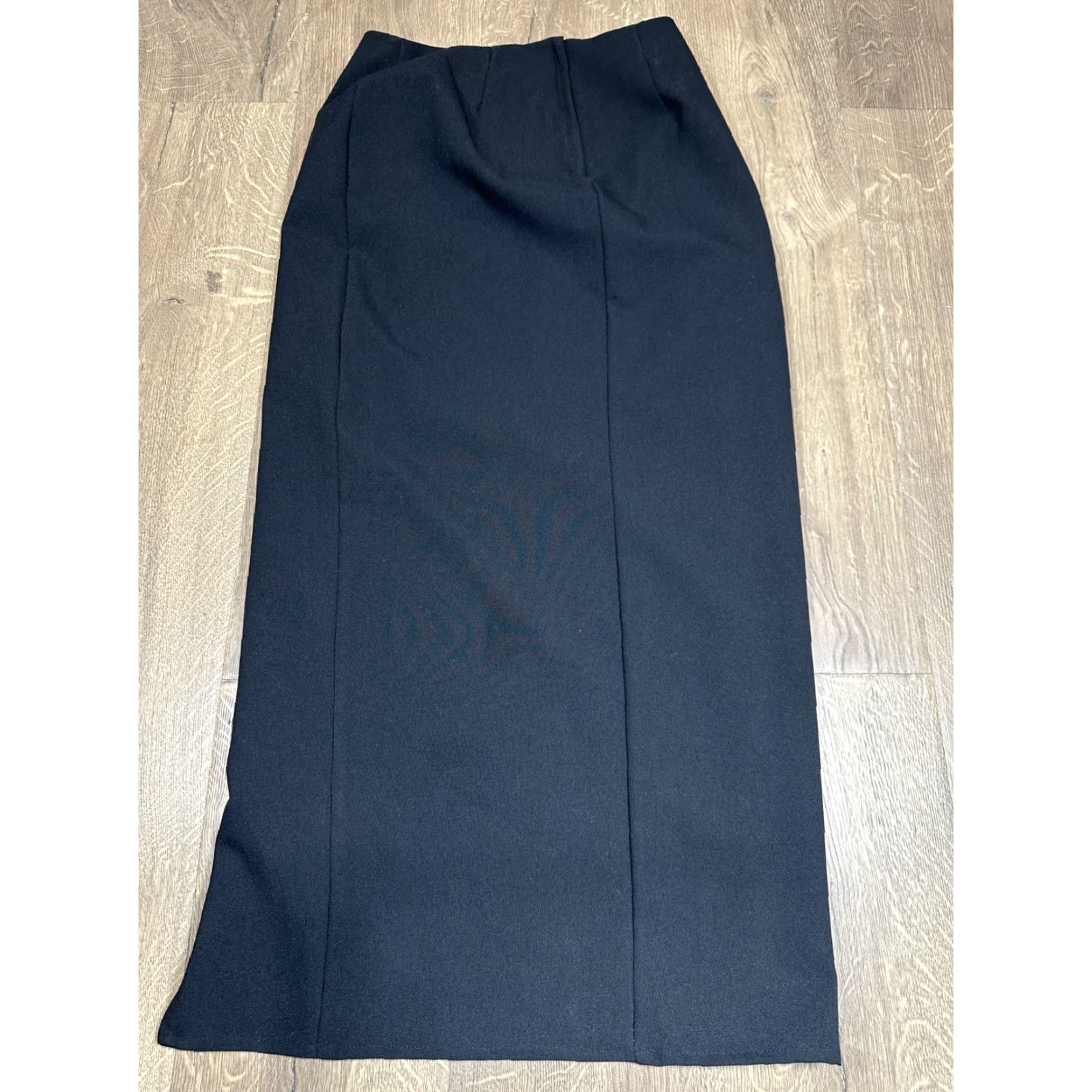 Vintage Women's HeartSoul Black Long Skirt Slit Solid Size 7 Straight Pencil, Casual Party/Cocktail, Polyester, Womens Size 28" / US 6 / IT 42 - 3 Thumbnail