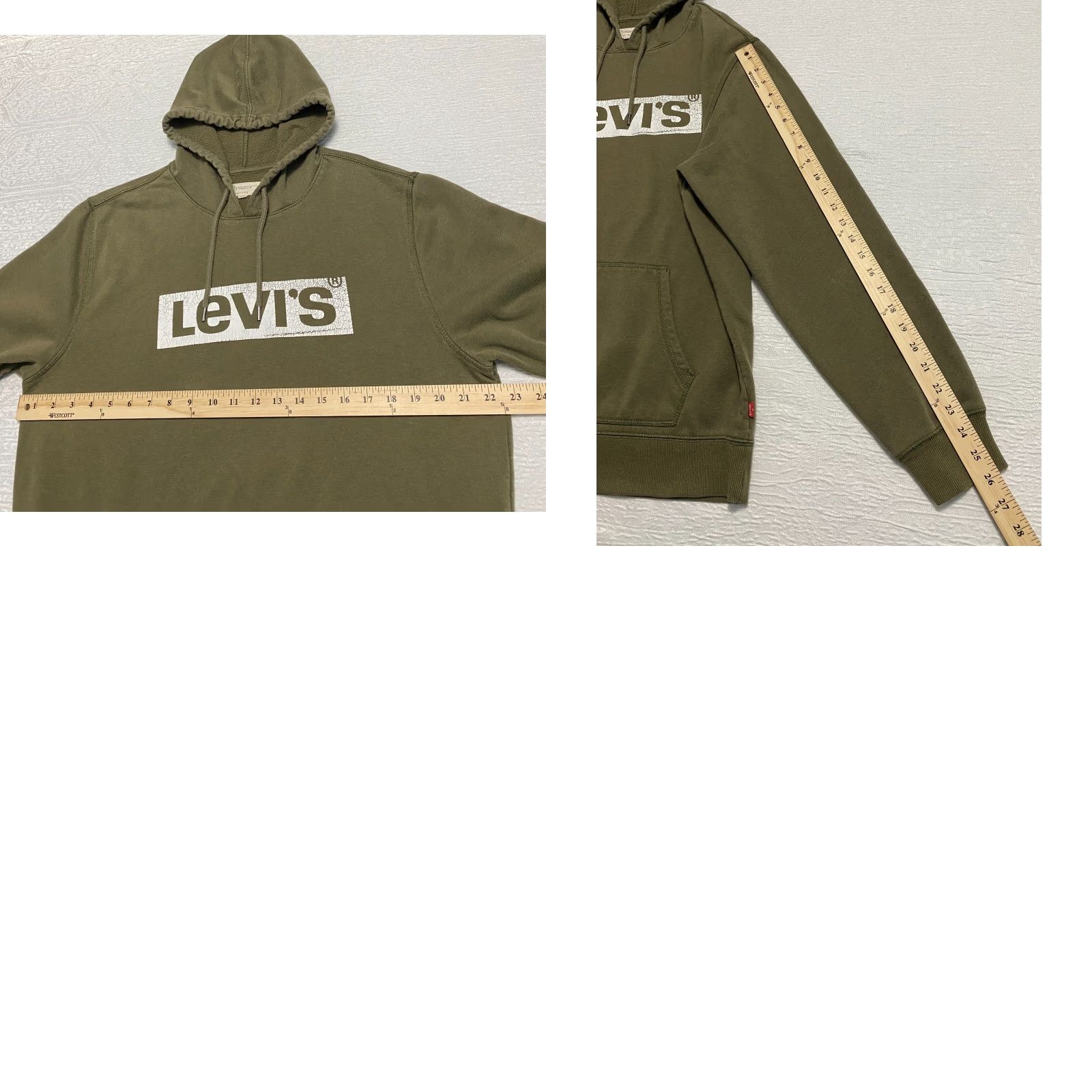 Levi's Levi's Hoodie Mens Size S Green Logo Pocket Crew Neck Long Sleeve Pullover Sweatshirt Regular Fit Size US S / EU 44-46 / 1 - 8 Thumbnail