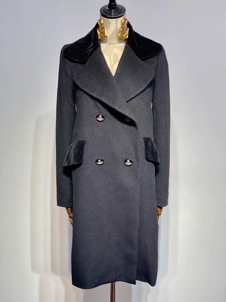 Vivienne Westwood Vivienne Westwood A wool coat with velvet patchwork and do Size M / US 6-8 / IT 42-44 - 1 Thumbnail
