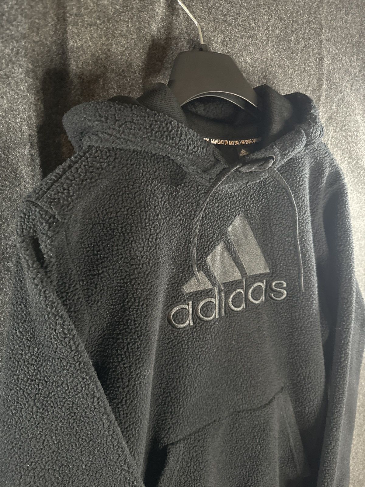 Adidas Adidas Sherpa Fleece Hoodie Black Size US L / EU 52-54 / 3 - 3 Thumbnail