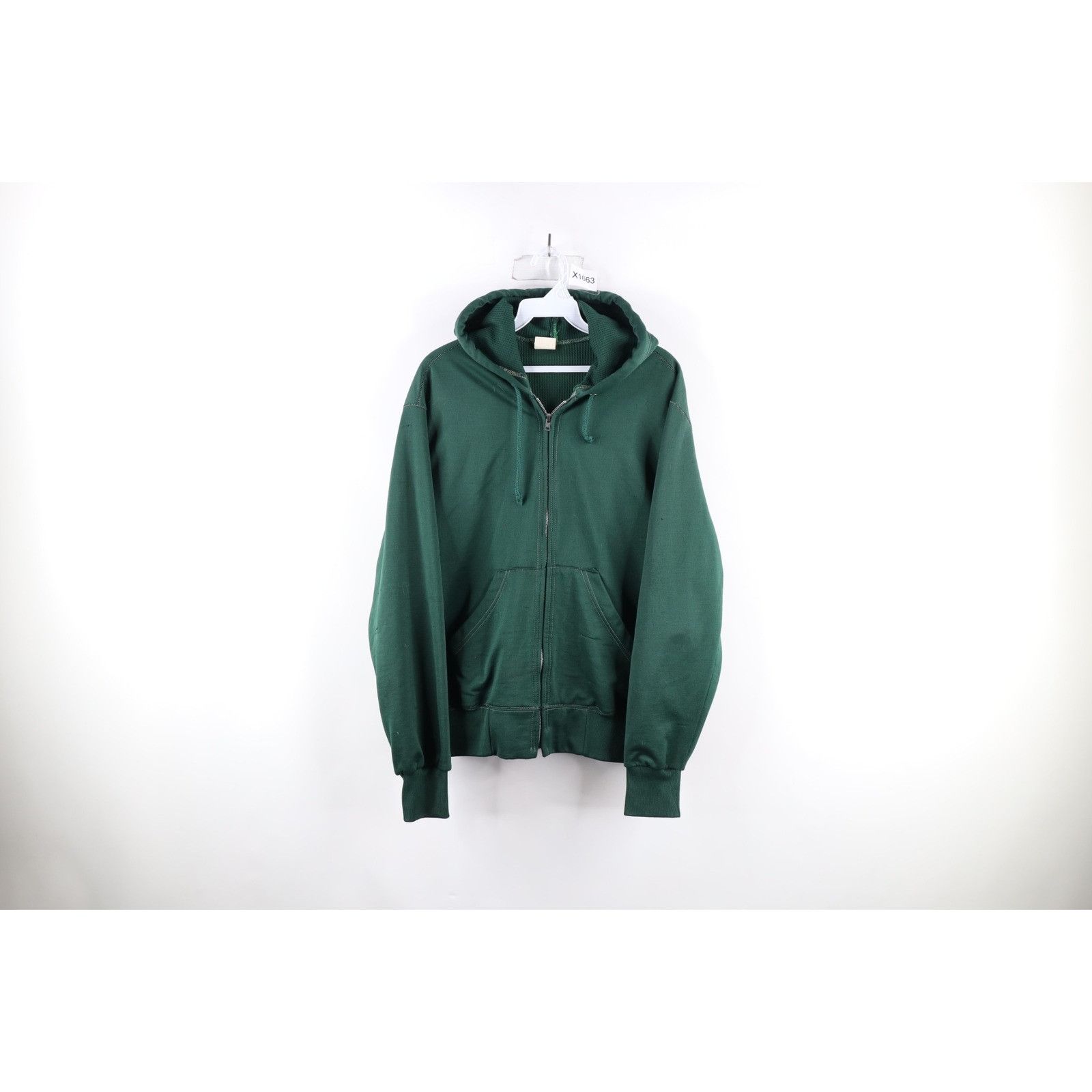 Vintage Vintage 70s Streetwear Thermal Waffle Knit Lined Hoodie USA Size US L / EU 52-54 / 3 - 1 Thumbnail