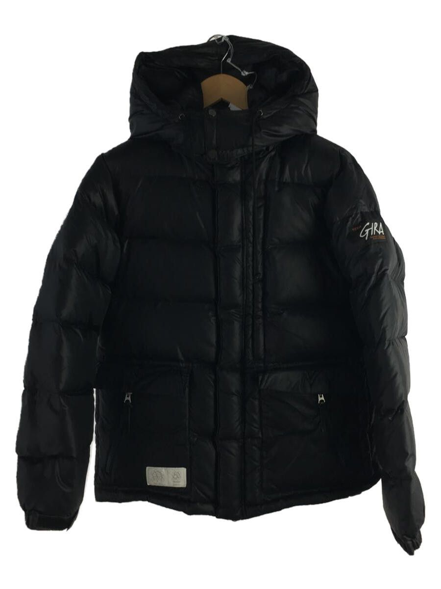 Down jacket Nylon Hooded Zip Up Quilted Plain Black