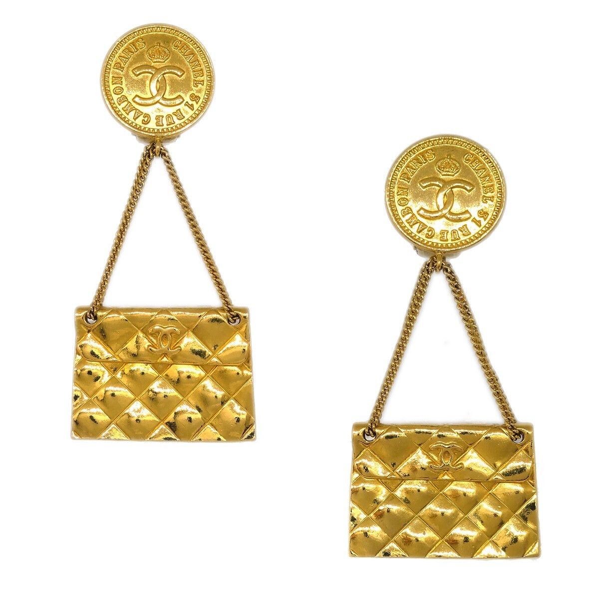 Chanel Chanel 31 Rue Cambon Flap Bag Clip-On Earrings Metal Size ONE SIZE - 1 Thumbnail