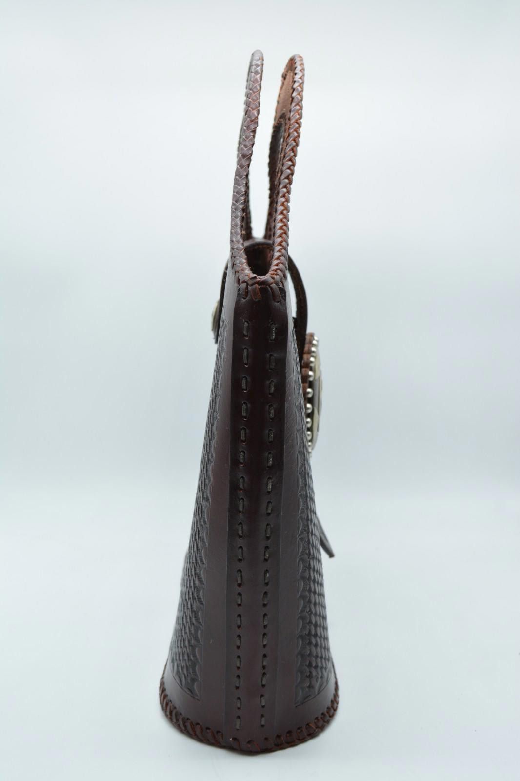 2120 Handcrafted Western Leather Tote Cowgirl Star Concho Handmade Satchel Size ONE SIZE - 5 Thumbnail