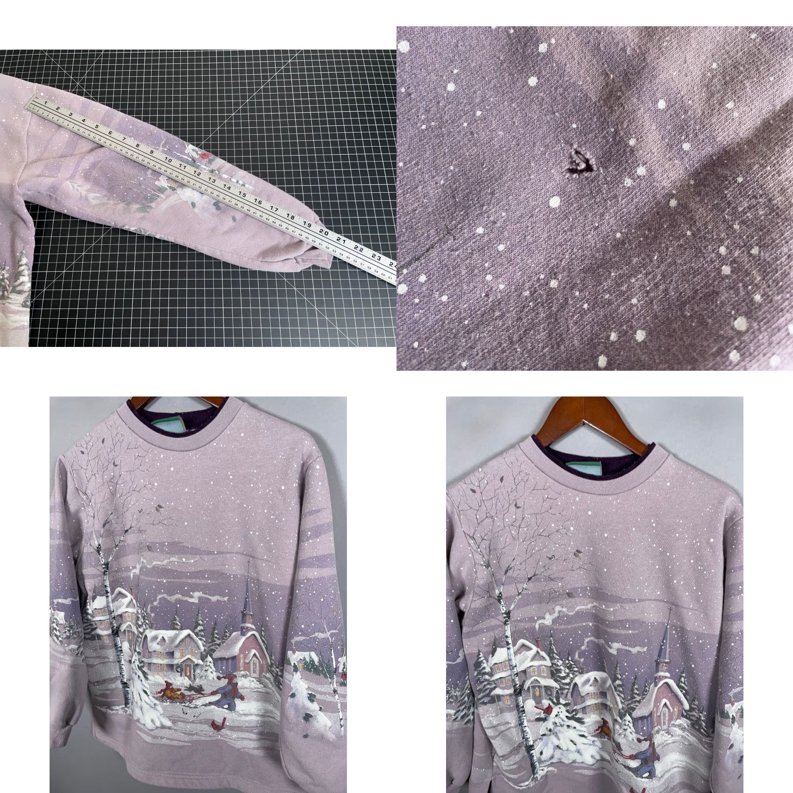 Vintage Cabela's AOP Sweatshirt Women's Medium Purple Scenic Outdoor Winter Motif Size M / US 6-8 / IT 42-44 - 8 Thumbnail