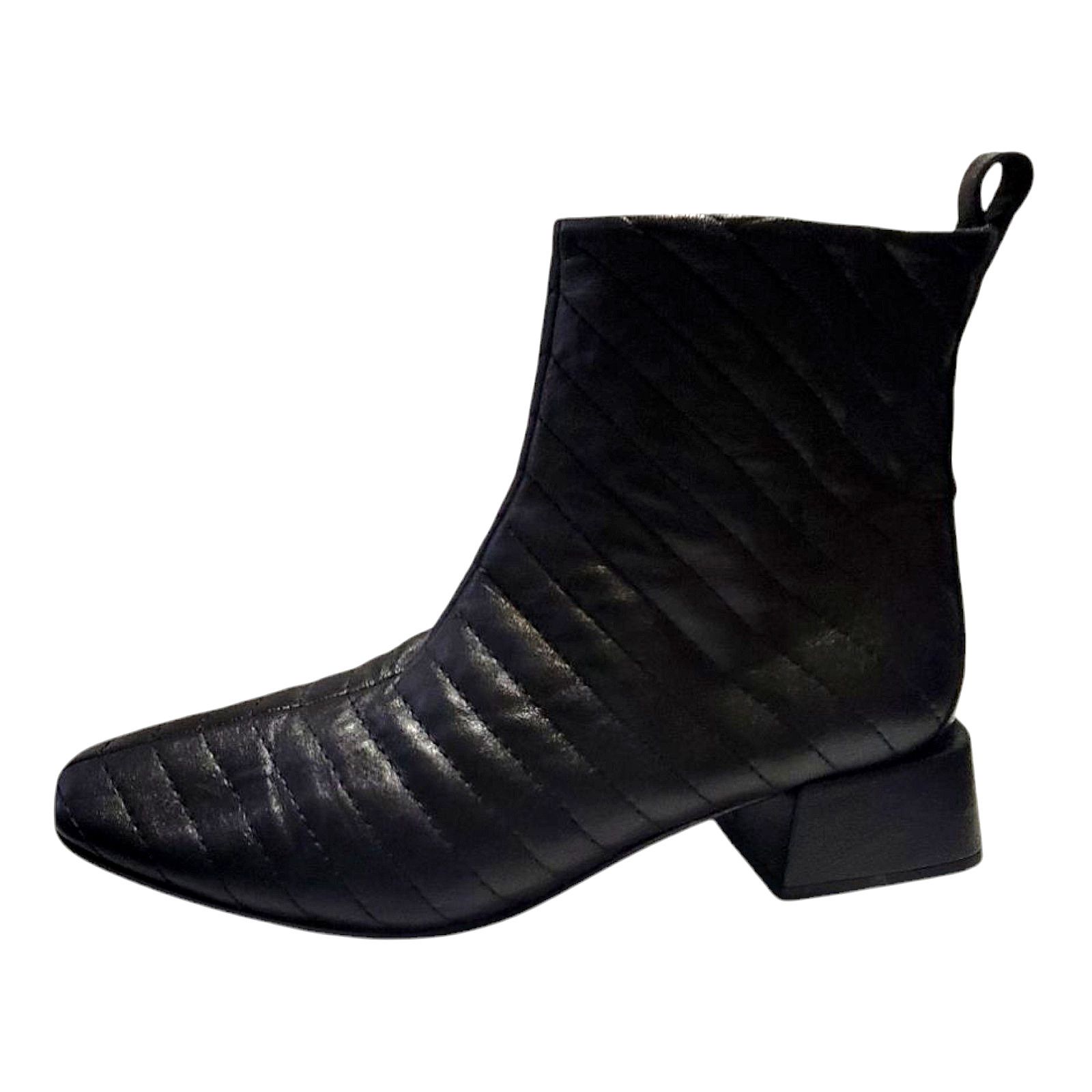 NAMESAKE NAPOLEONI QUILTED BLACK Leather Block Heel Zipped Women Boot Size US 8 / IT 38 - 1 Thumbnail